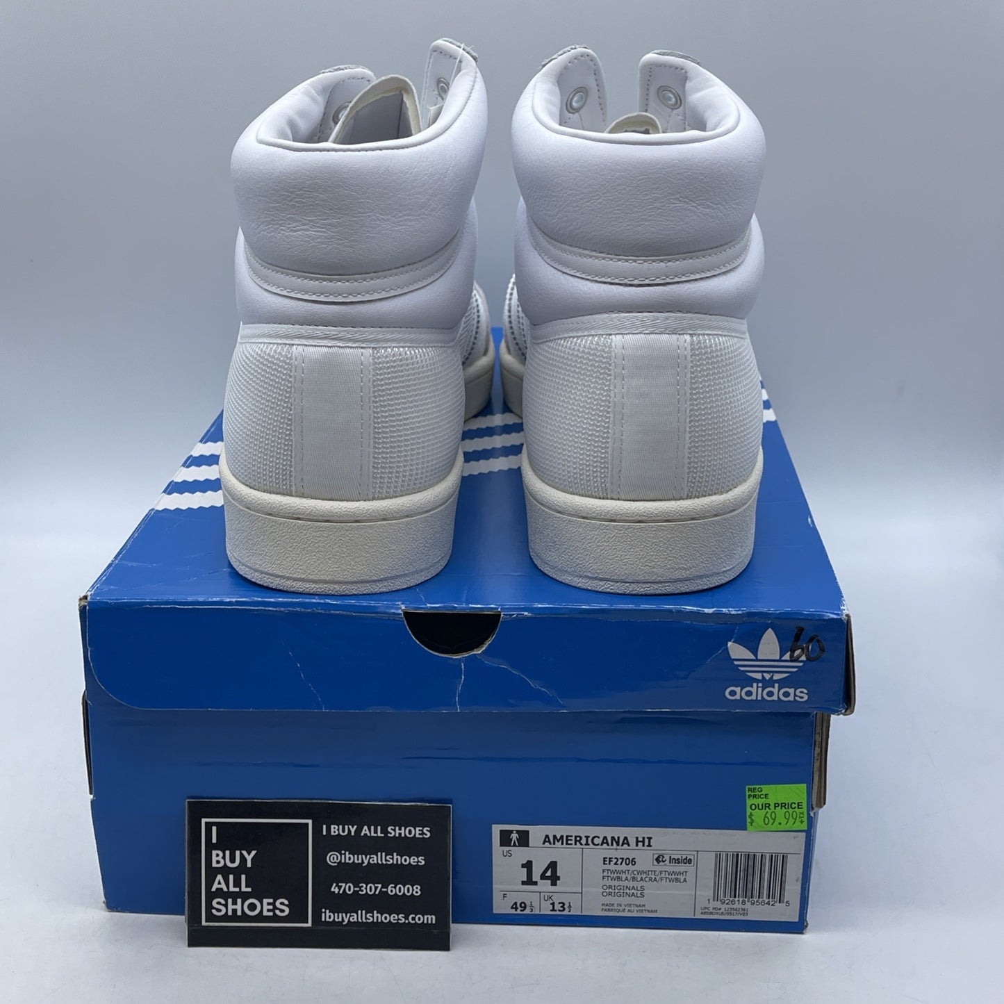 Size 14 - adidas Americana HI White (EF2706)