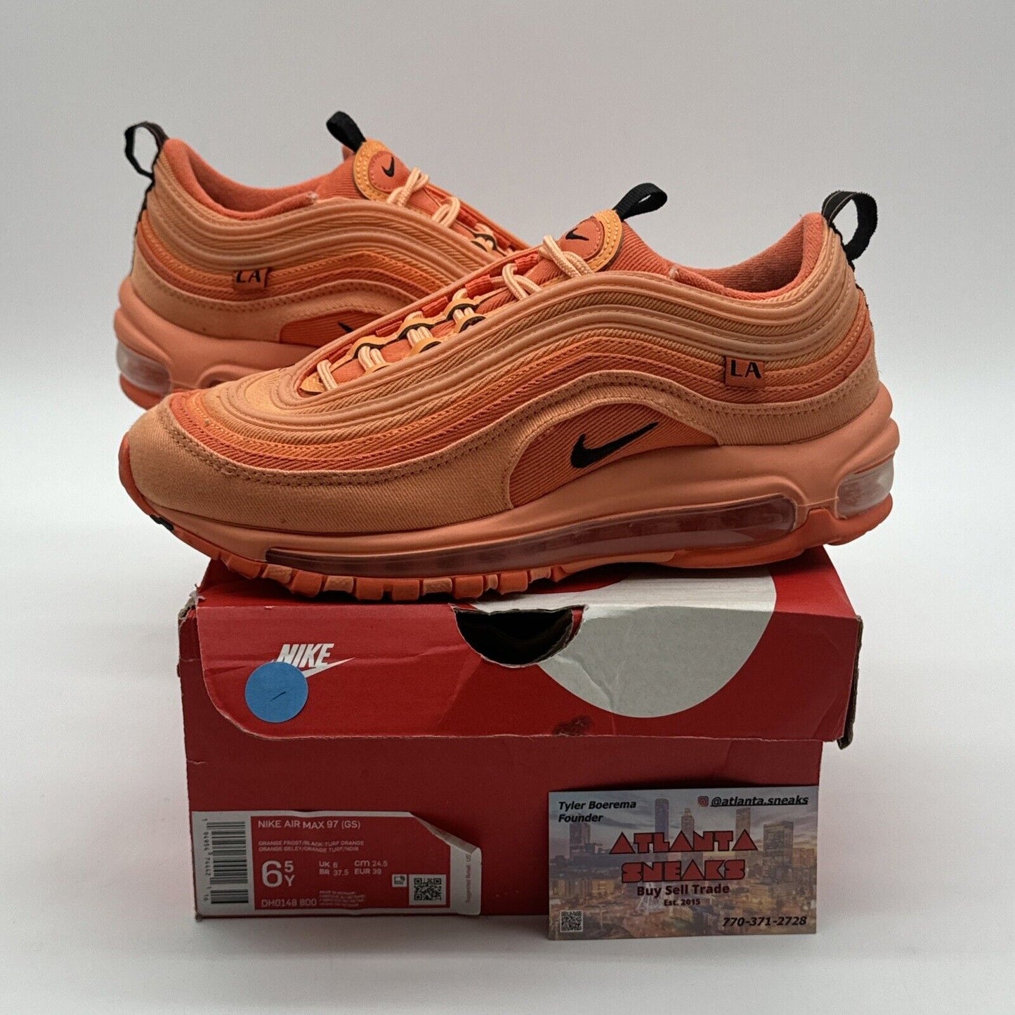 Nike Air Max 97 GS Special City LA Orange Cream Los Angeles  6.5y / Women sz 8