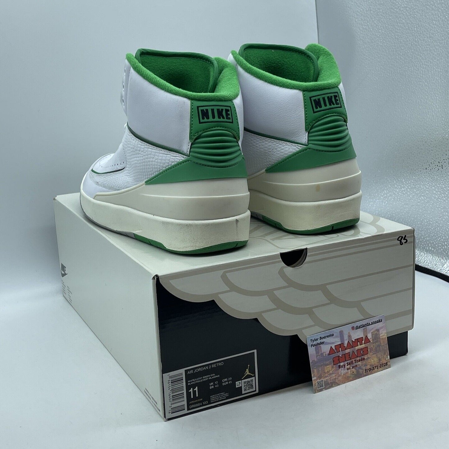 Size 11 - Jordan 2 Retro Lucky Green White Black Leather (DR8884-103)