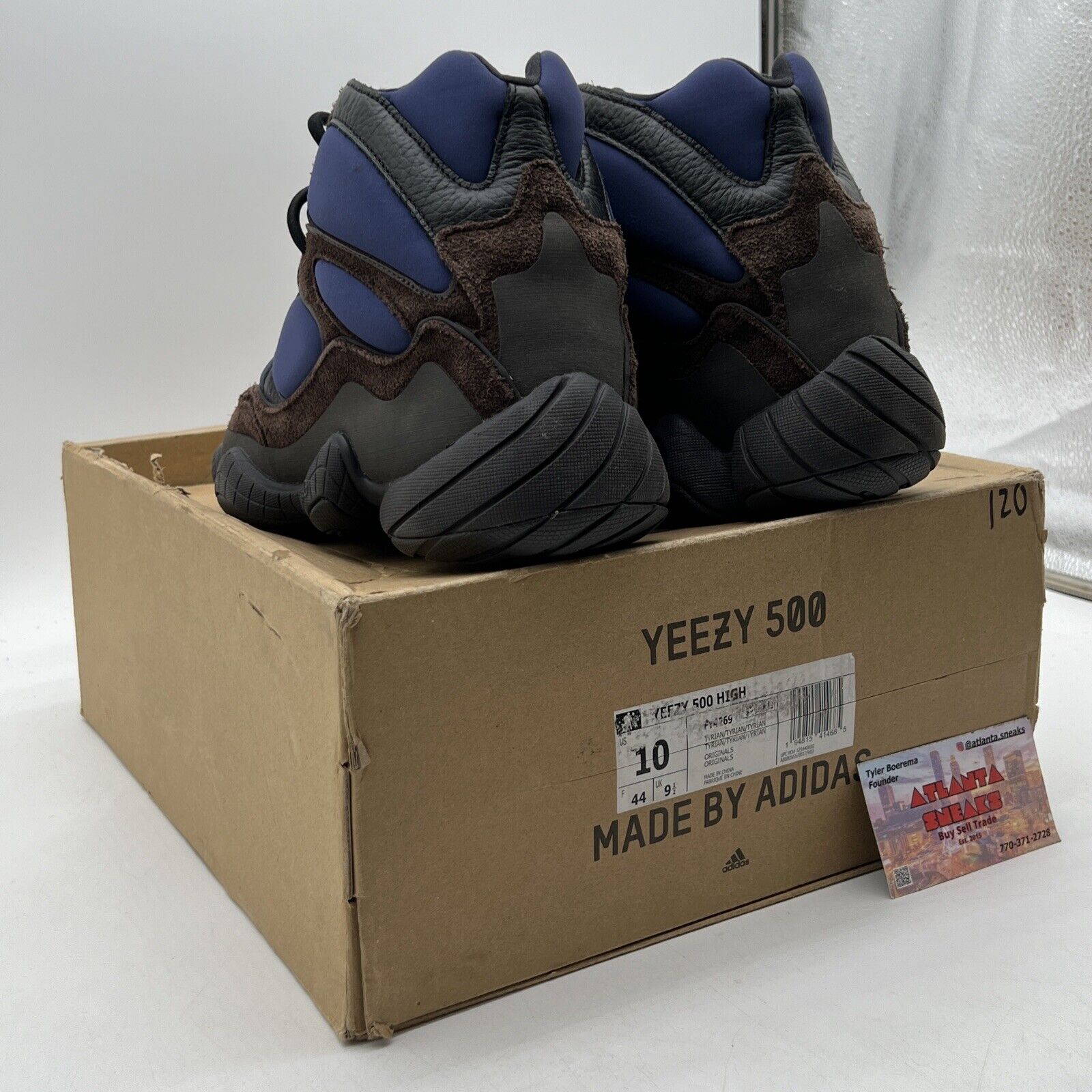 Size 10 - Adidas Yeezy 500 High Tyrian Blue Brown Suede Leather (FY4269)