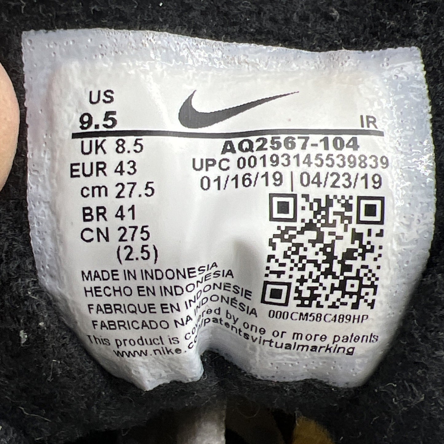 Size 9.5 - Nike Air Max Tailwind 4 White Habanero Red (AQ2567-104)