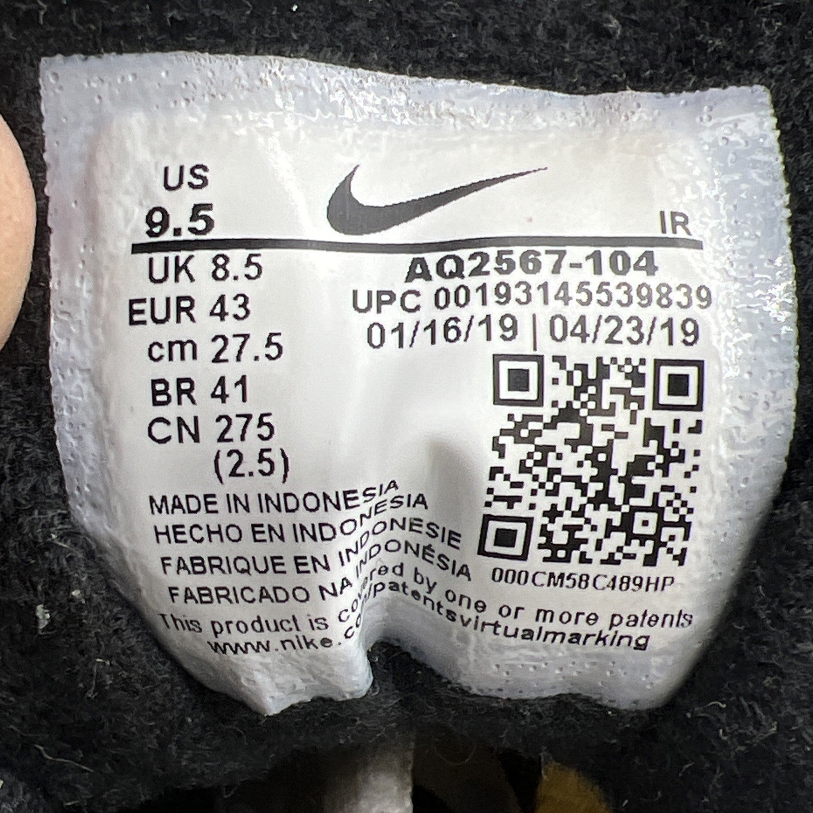 Size 9.5 - Nike Air Max Tailwind 4 White Habanero Red (AQ2567-104)