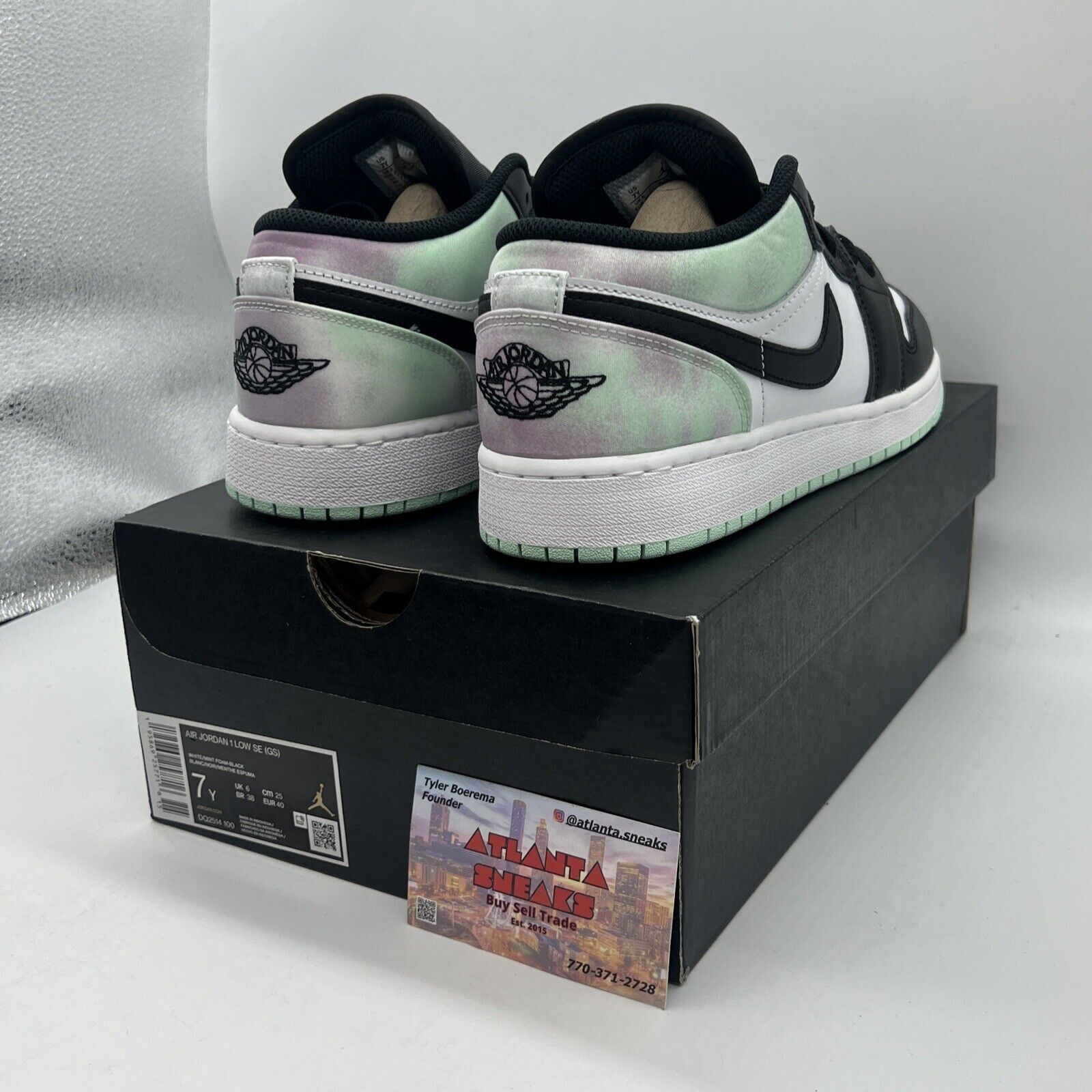 Air Jordan 1 Low SE Pastel Tie-Dye GS Size 7Y / DQ2514-100 Brand New Og All