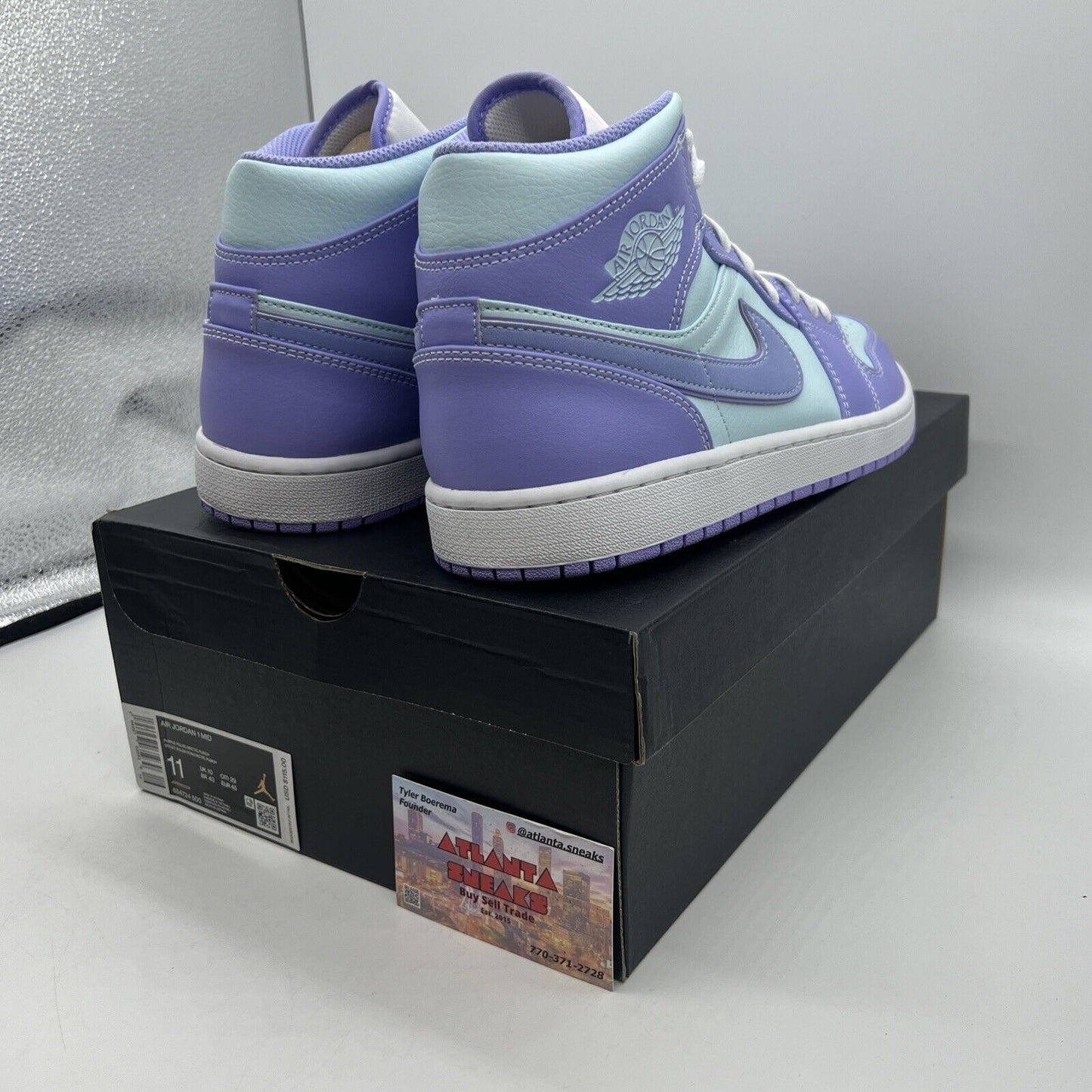 Size 11 - Jordan 1 Mid Purple White Brand New Og All