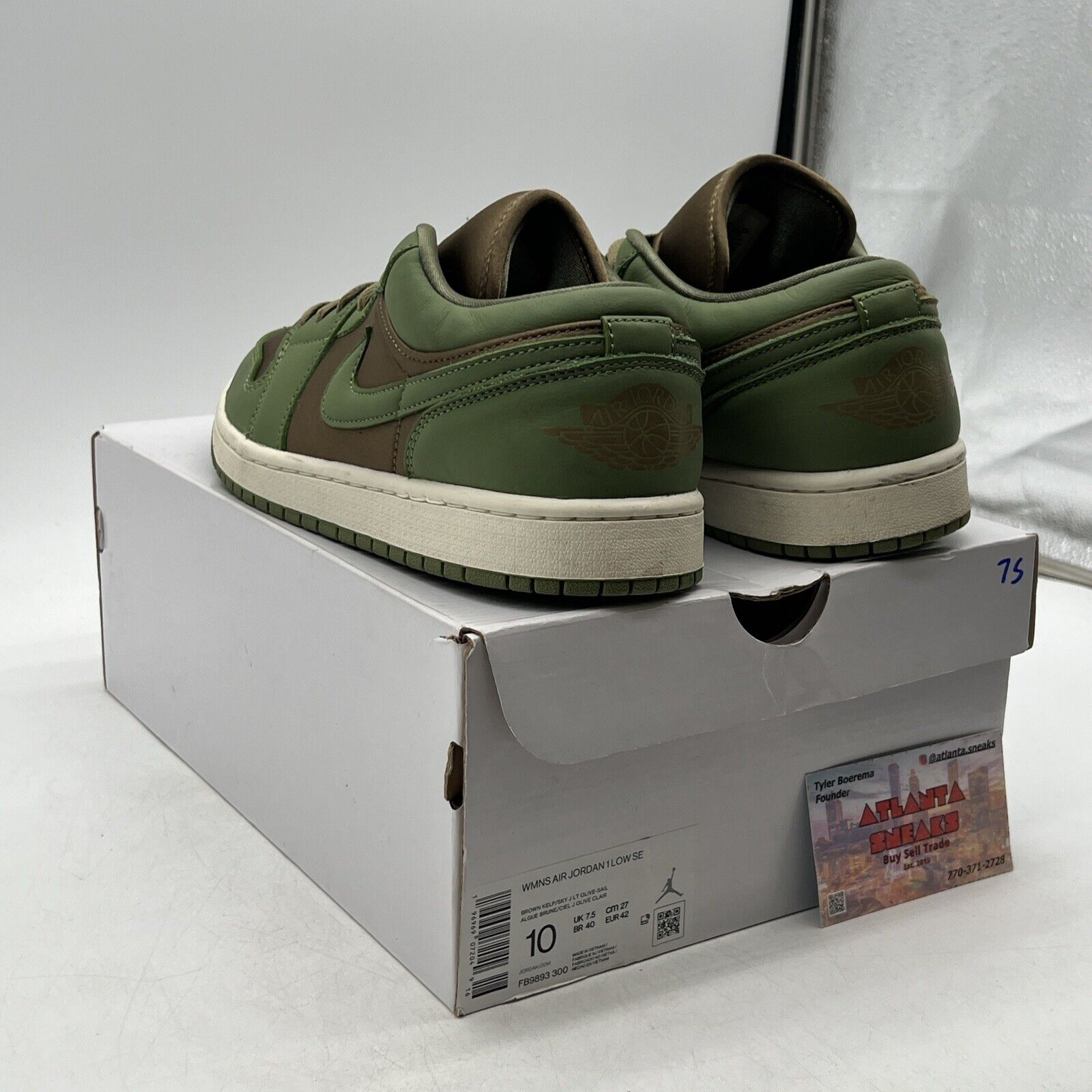 Size 10 - Air Jordan 1 SE Low Olive Brown Kelp W (FB9893-300)