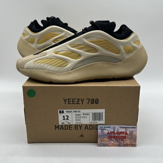 Size 12 - adidas Yeezy 700 V3 Safflower Yellow Black Money Comfy Boost Slip On