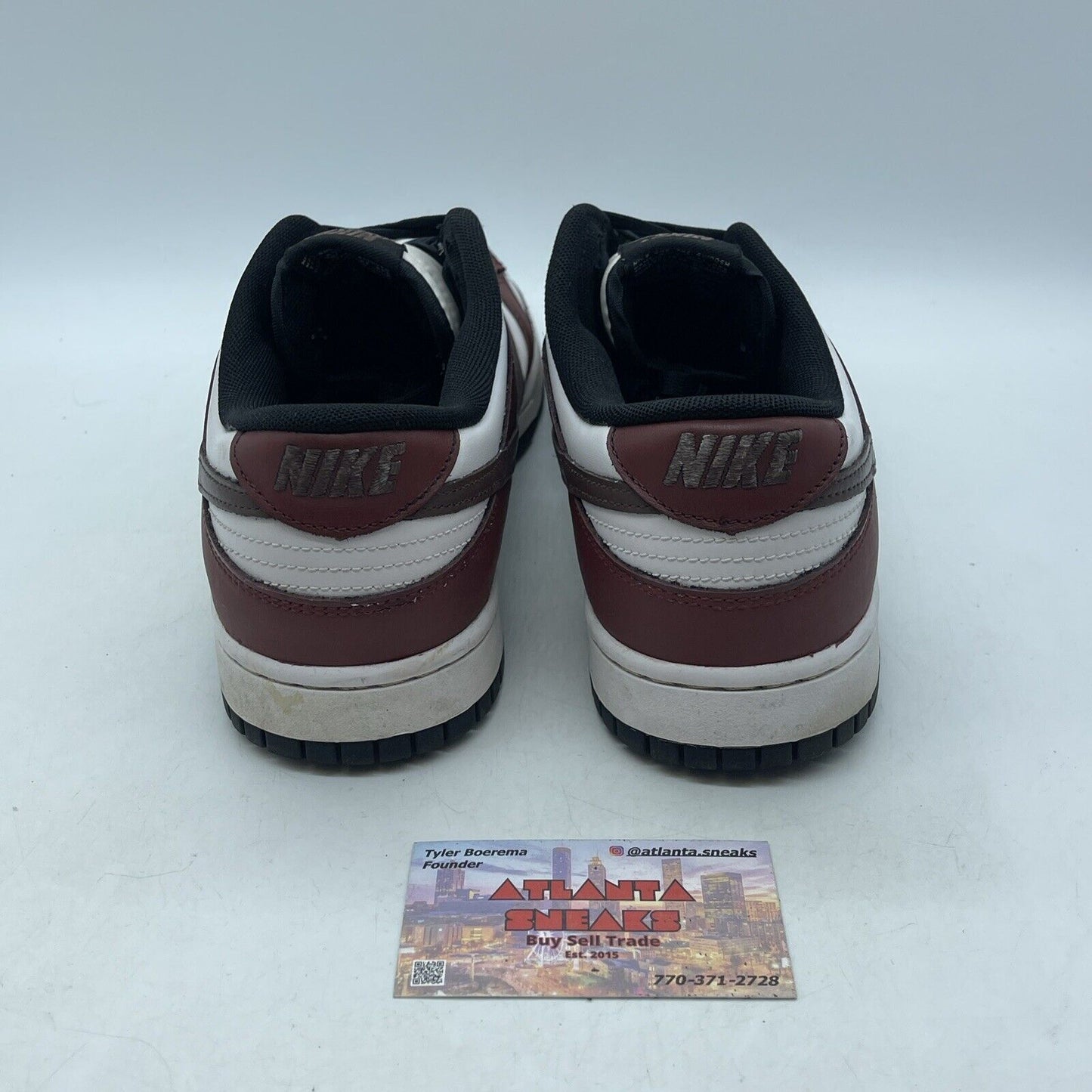 Size 10.5 - Dunk Low Black White Burgundy Leather Custom* (DD1391-100)
