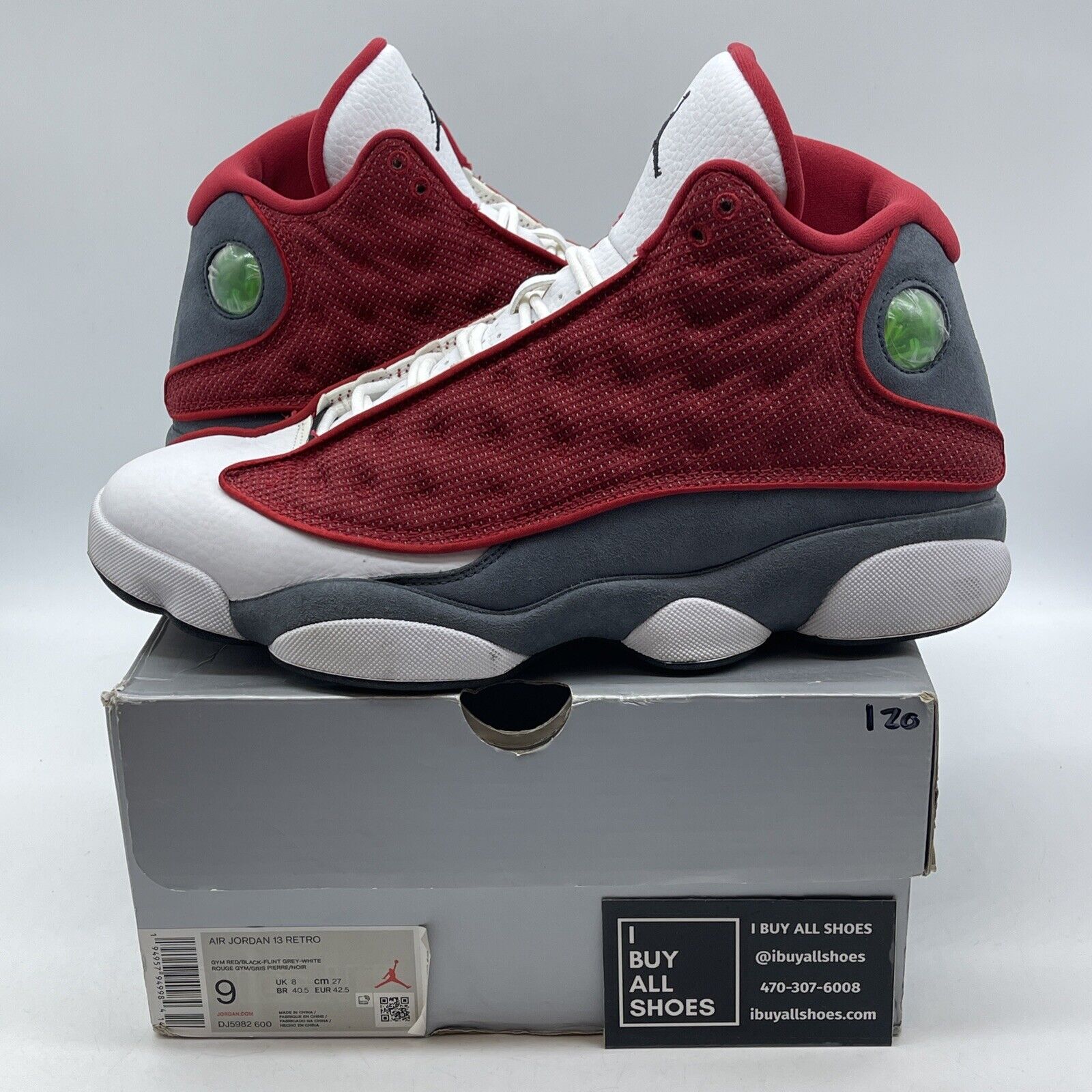 Size 9 - Jordan 13 Red White Grey Black Suede Leather (DJ5982600)