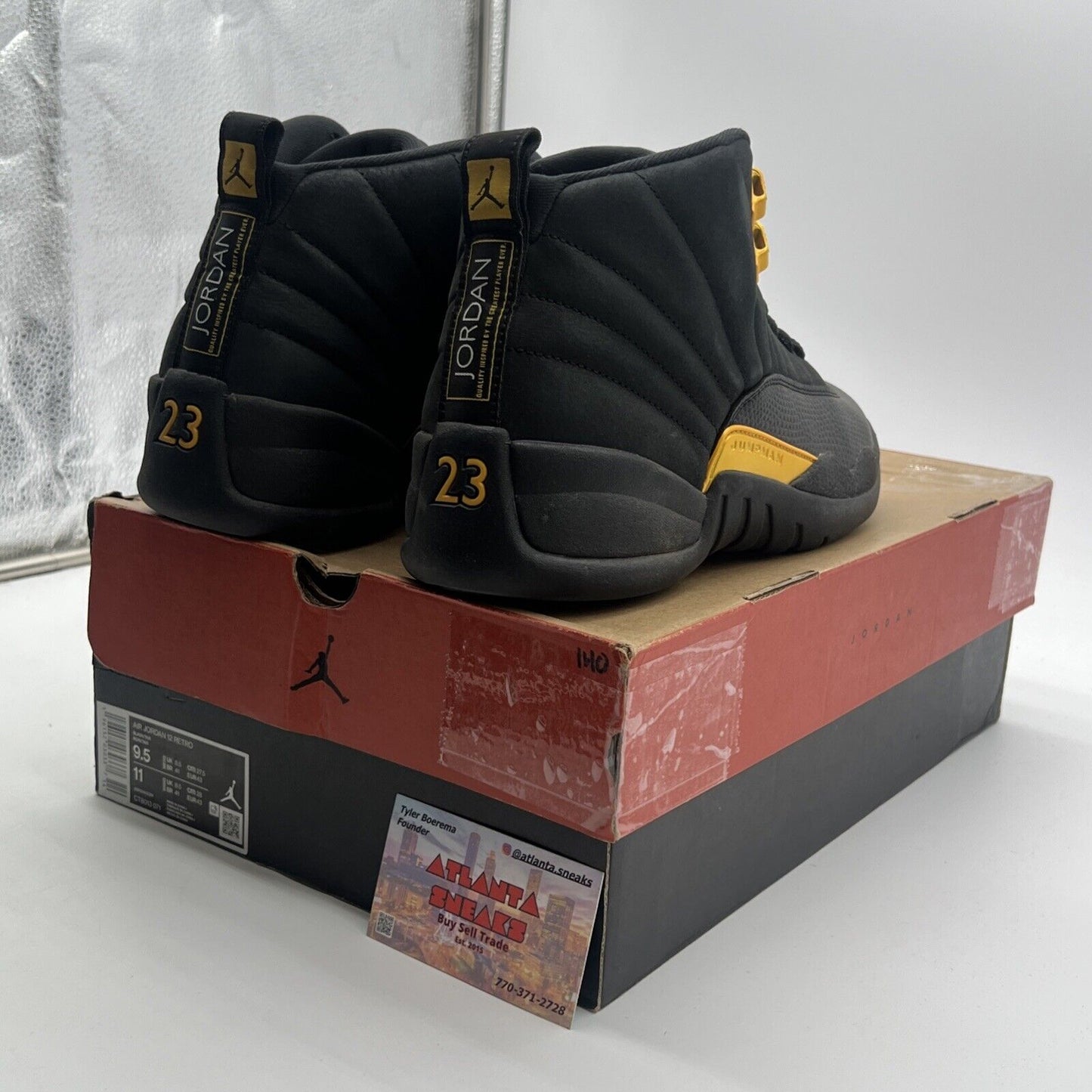 Size 9.5 - Air Jordan 12 Retro Mid Black Taxi (CT8013-071)