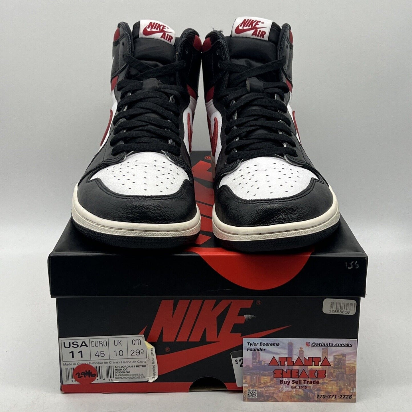 Size 11 - Jordan 1 Retro High OG Gym Red 2019 White Black Red Leather 555088-061