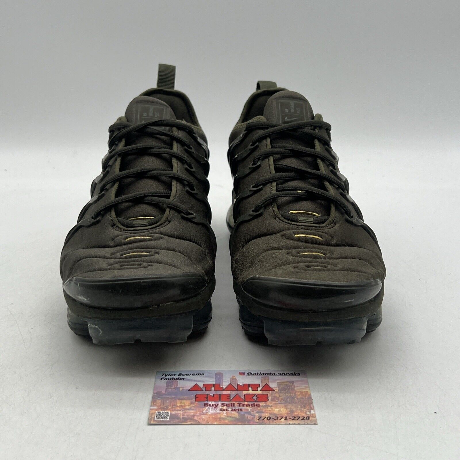 Size 9.5 - Nike Air VaporMax Plus Cargo Khaki Gold (924453-300)