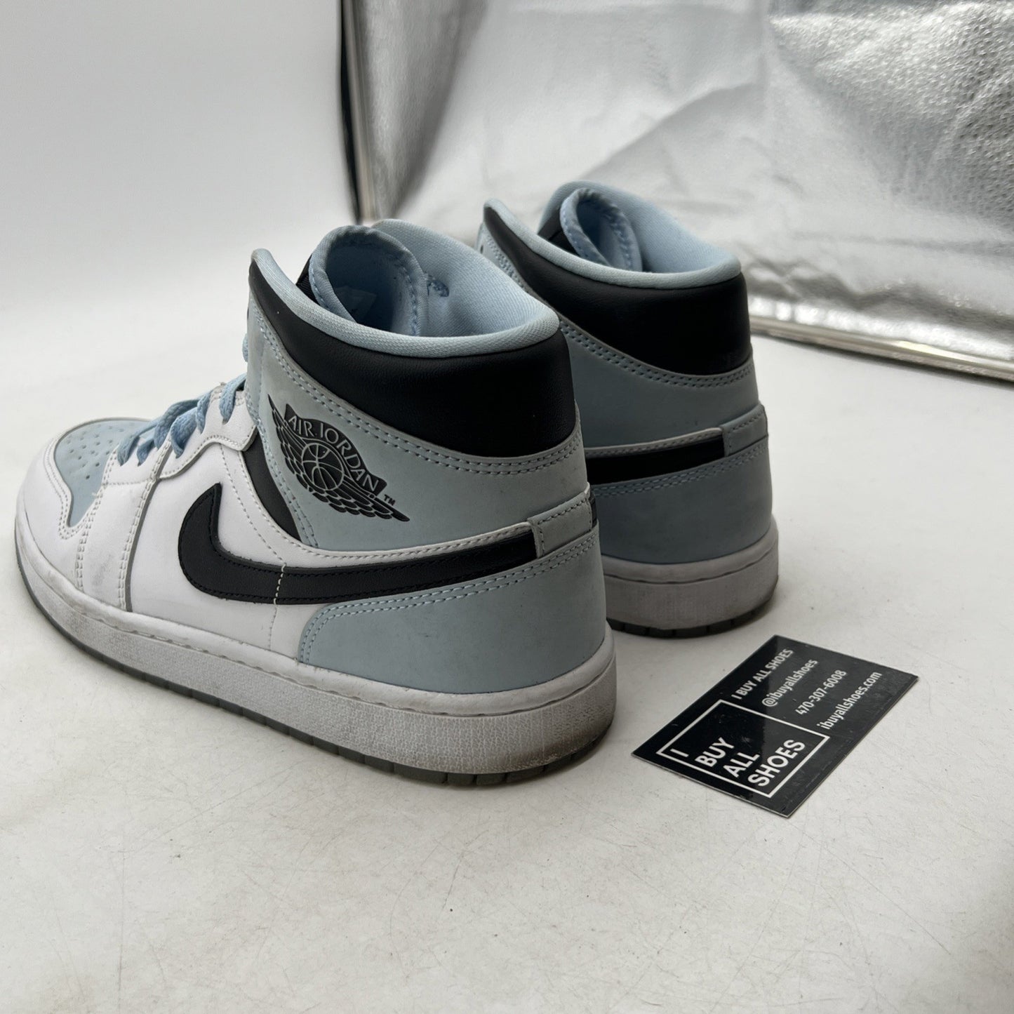 Size 9.5 - Air Jordan 1 Mid SE White Ice Blue (DV1308-104)