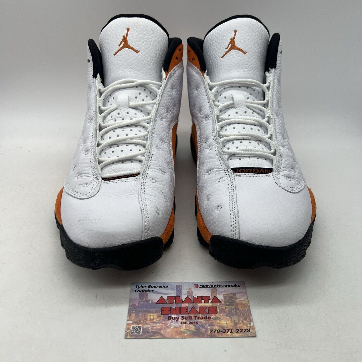 Size 9.5 - Air Jordan 13 Retro Starfish White Orange Black Suede (414571-108)