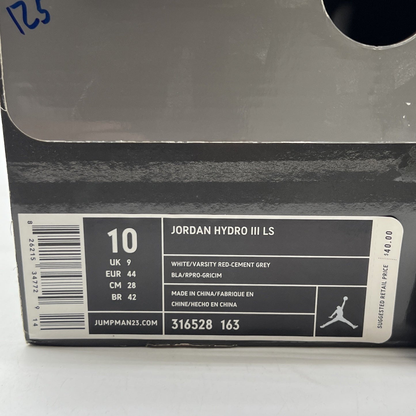 Size 10 - Air Jordan Hydro 3 Retro Slides White University Red (316528-163)