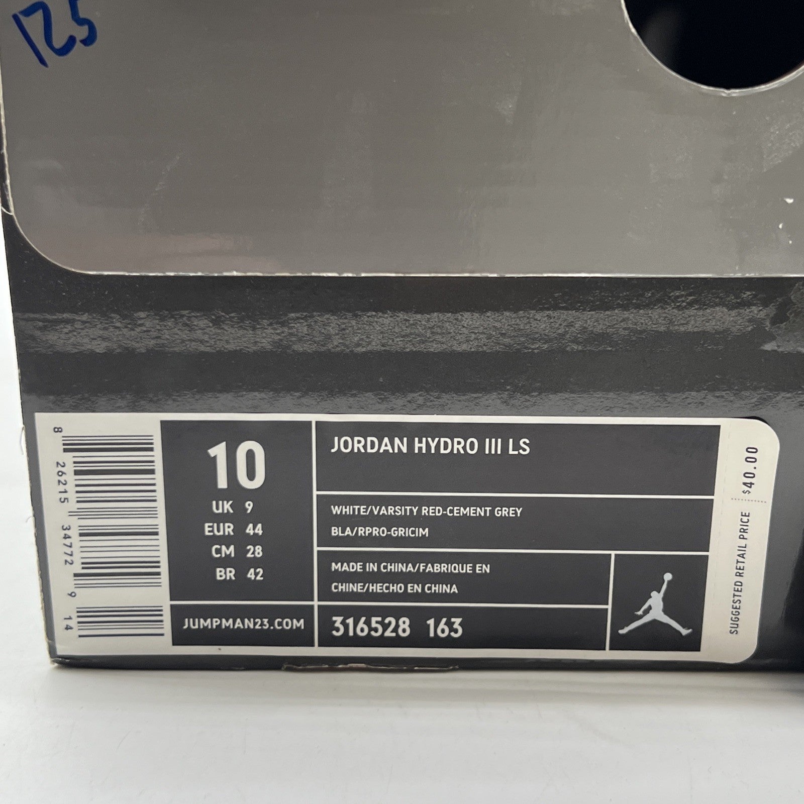 Size 10 - Air Jordan Hydro 3 Retro Slides White University Red (316528-163)