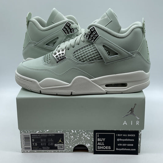 Size 9W - Air Jordan 4 Retro Abundance Seafoam Blue Silver Leather (HV0823-003)