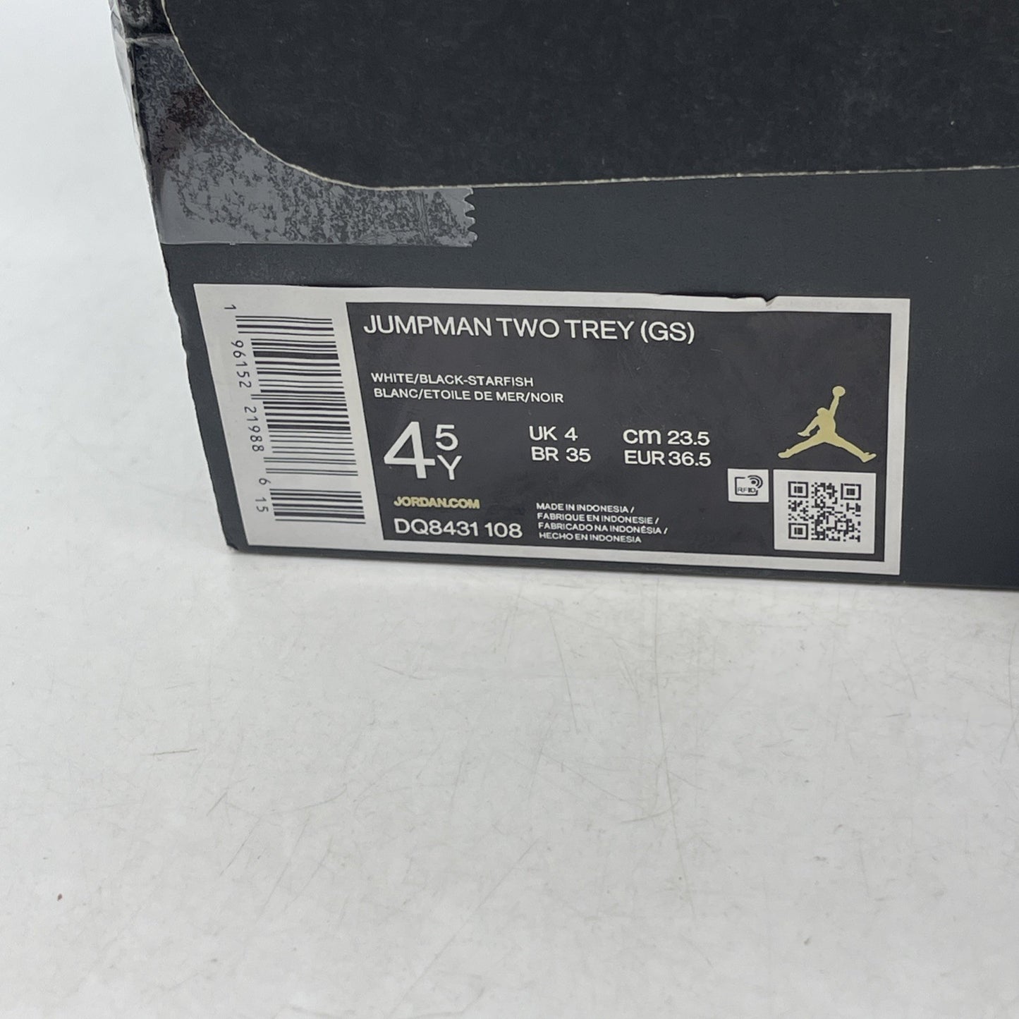 Size 4.5Y (GS) - Air Jordan Jumpman Two Trey Mid Concord-Bred (DQ8431-108)