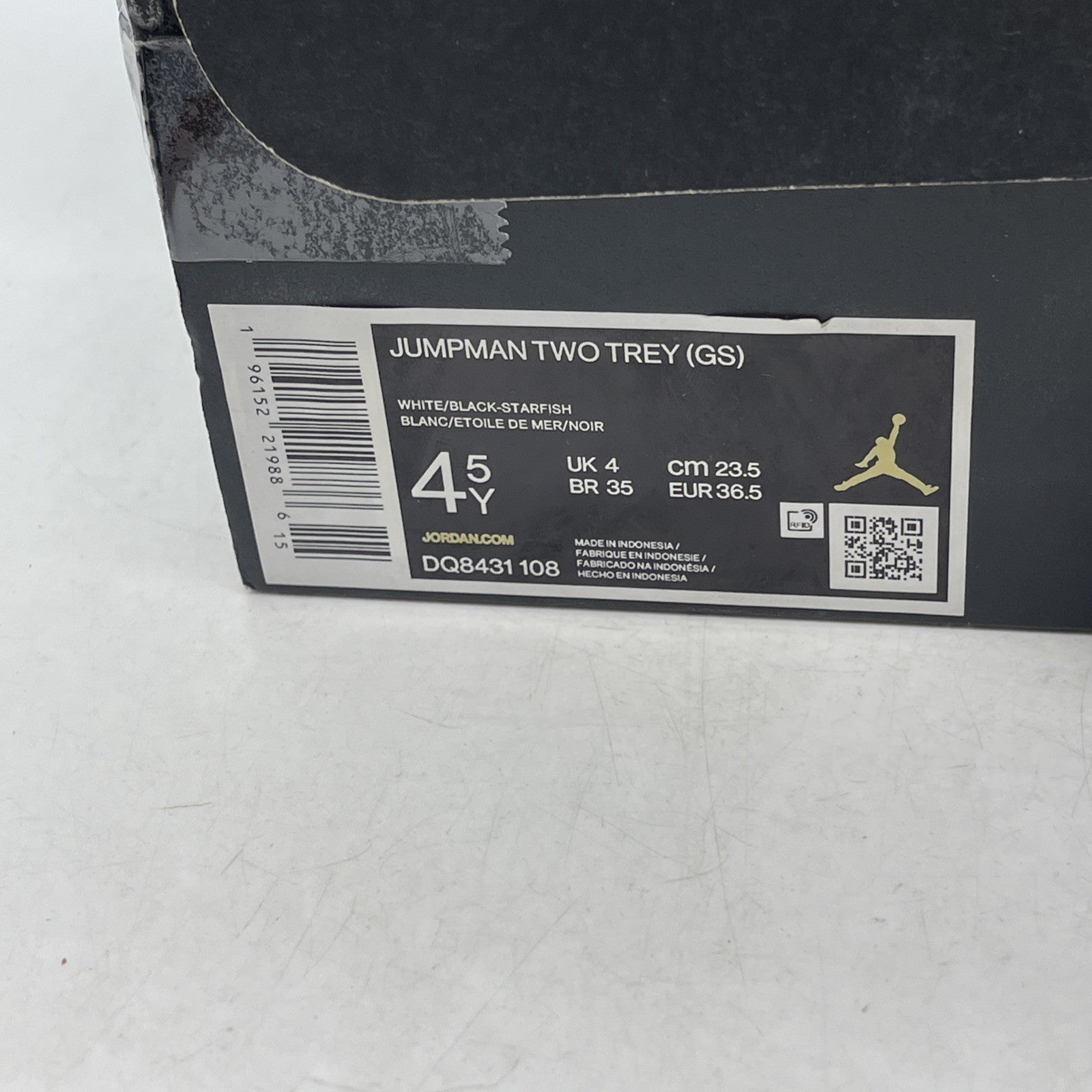 Size 4.5Y (GS) - Air Jordan Jumpman Two Trey Mid Concord-Bred (DQ8431-108)