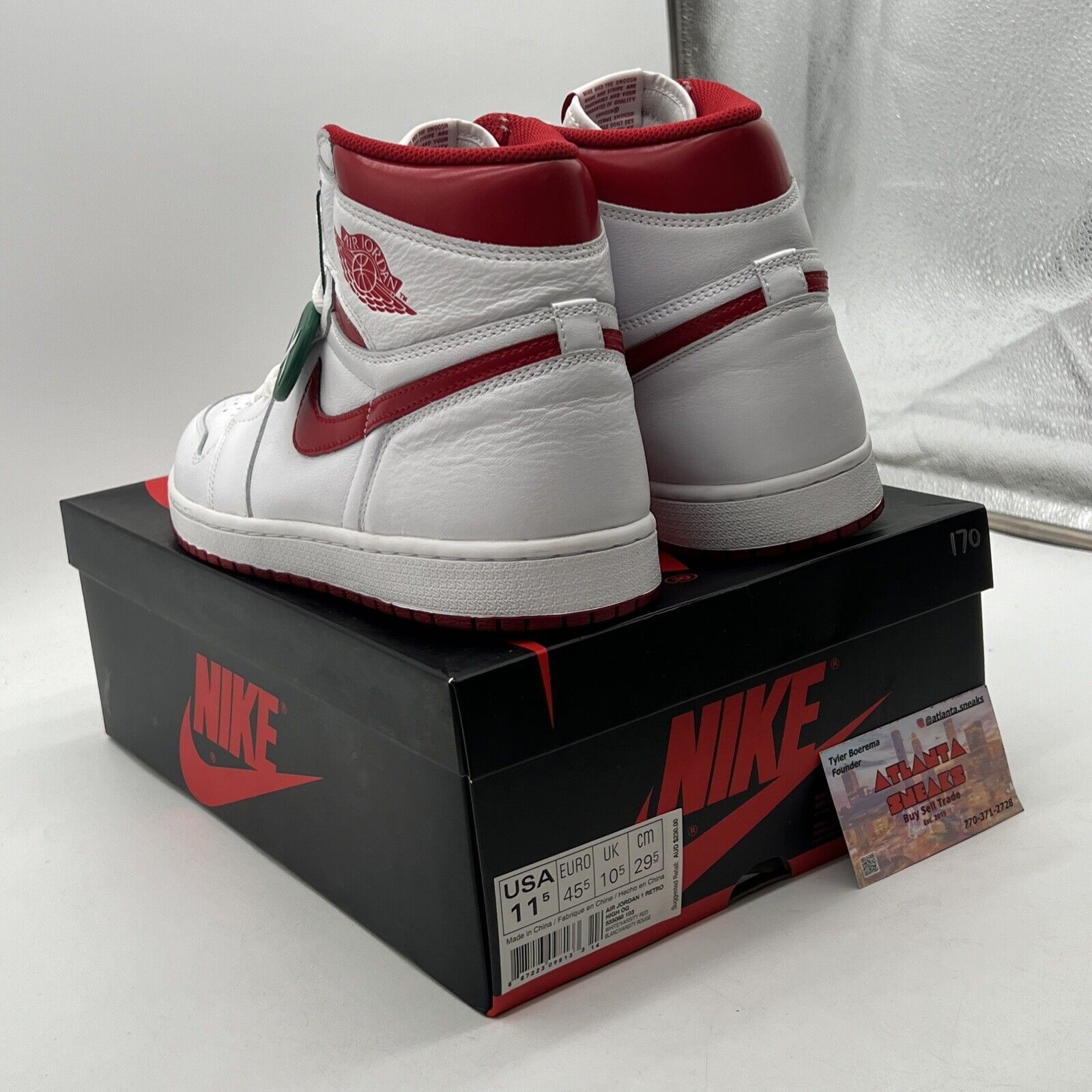 Size 11.5 - Air Jordan 1 Retro OG High Metallic Red White Leather (555088-103)