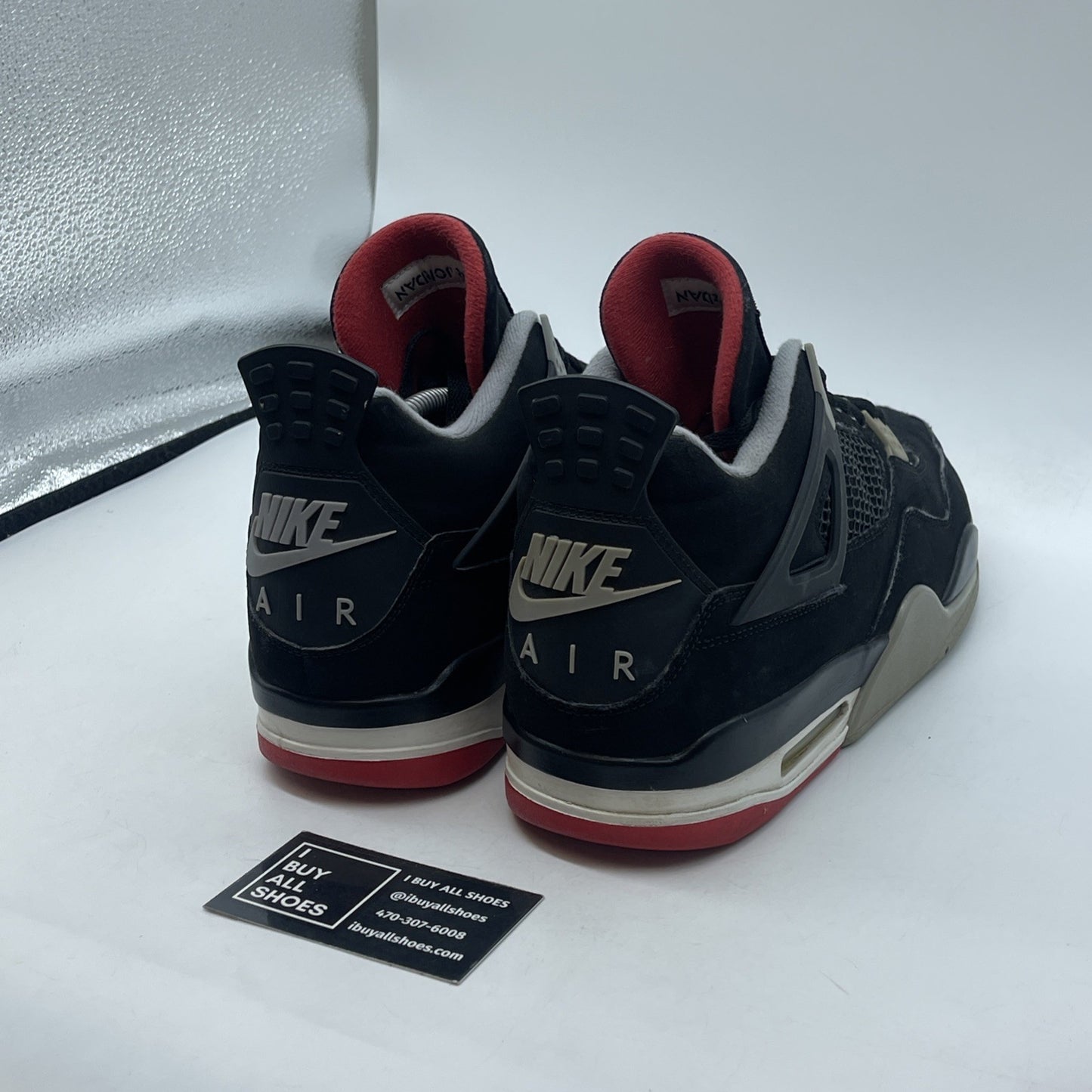 Size 12 - Jordan 4 Retro OG Mid Bred 2019 Black Grey Suede (308497-060)