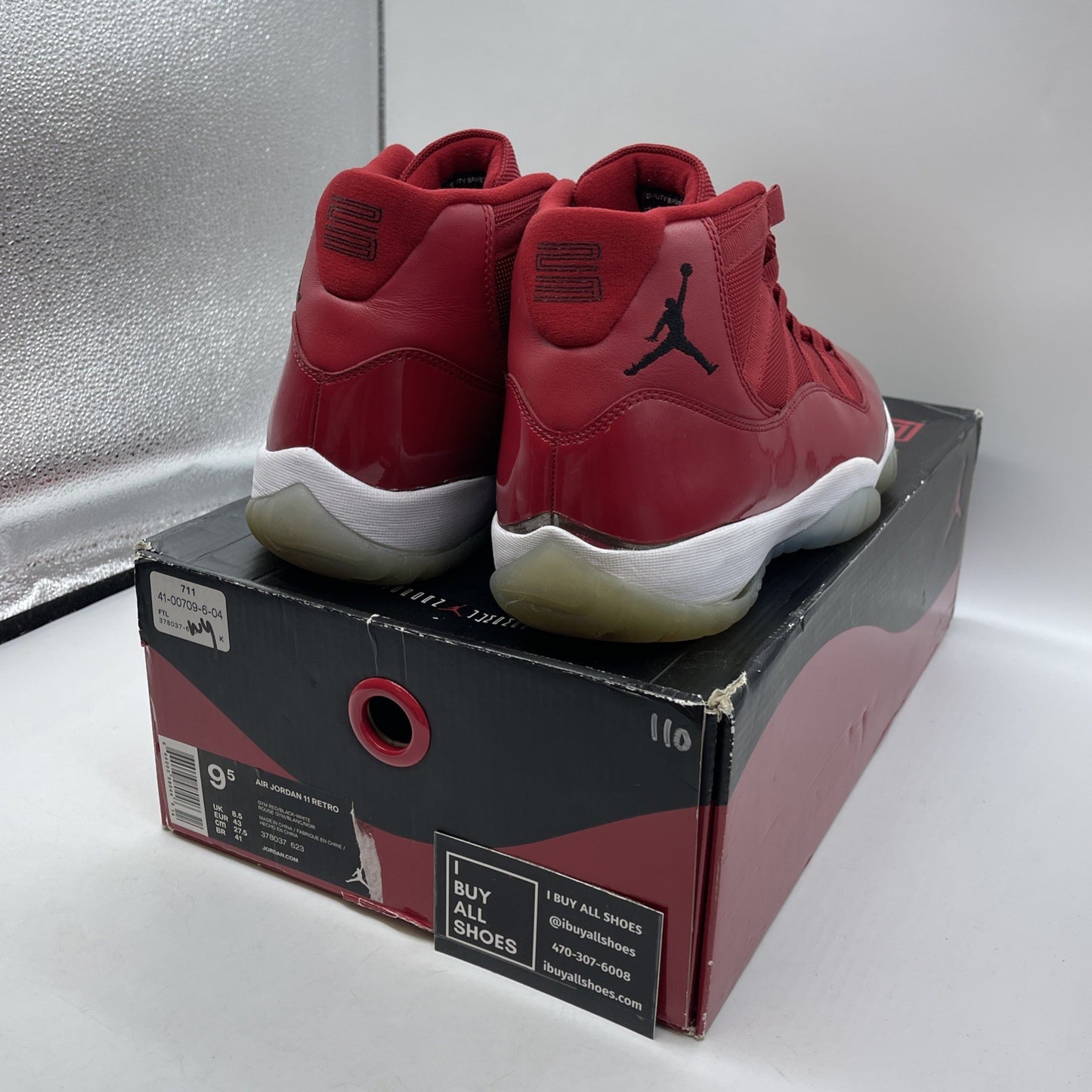 Size 9.5 - Jordan 11 Retro High Win Like '96 Red Black Leather (378037-623)