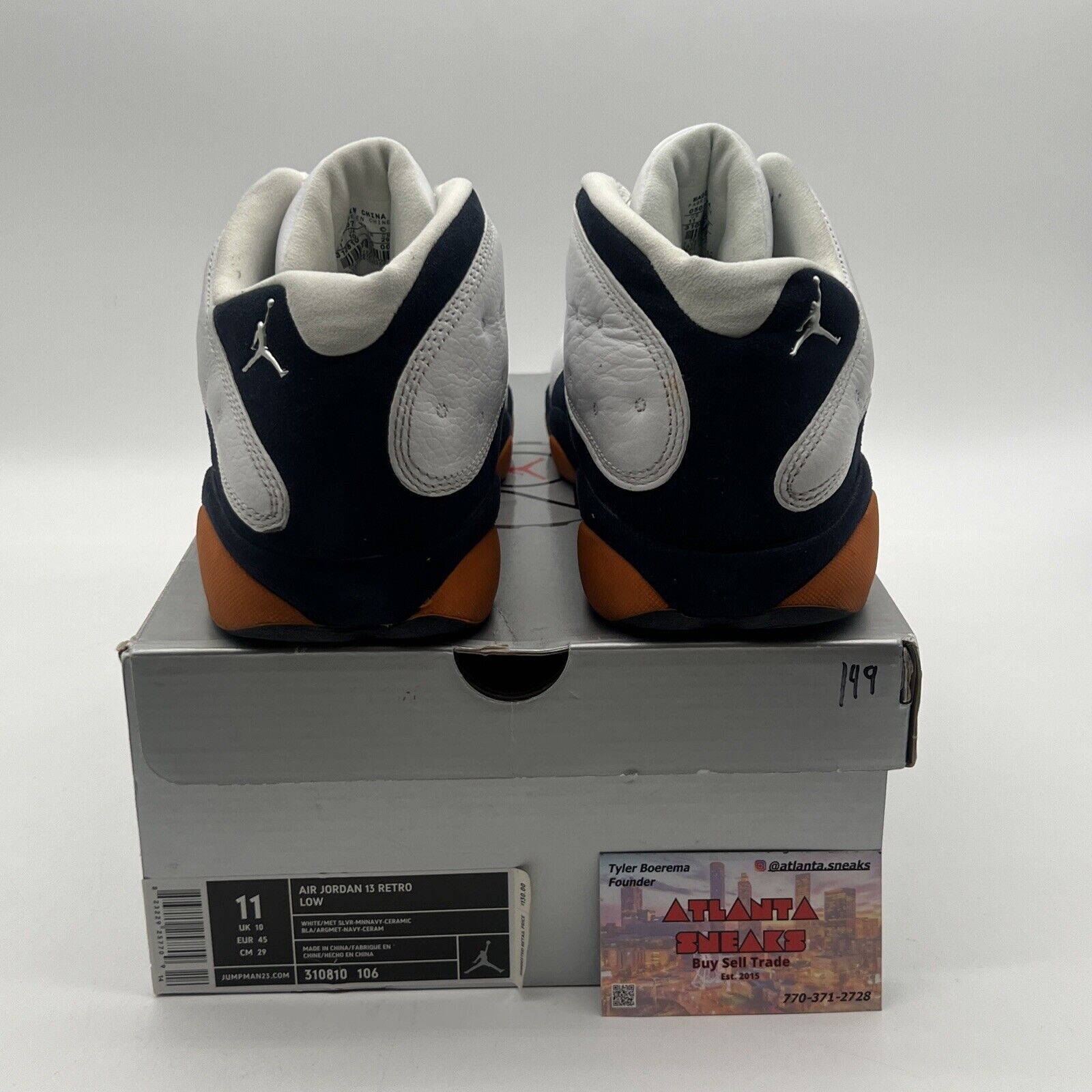 Size 11 - Air Jordan 13 Retro Low Ceramic White Navy Orange Suede (310810-106)