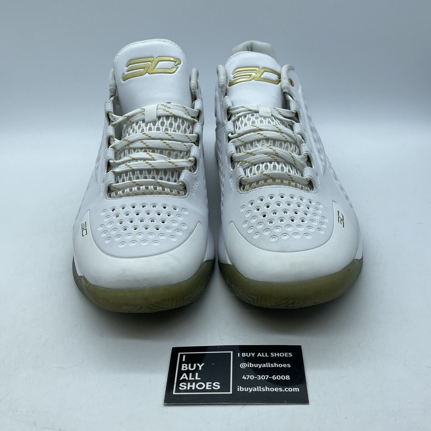 Size 13 - Under Armour Curry 1 Low Championship White Gold Leather (1269048-100)