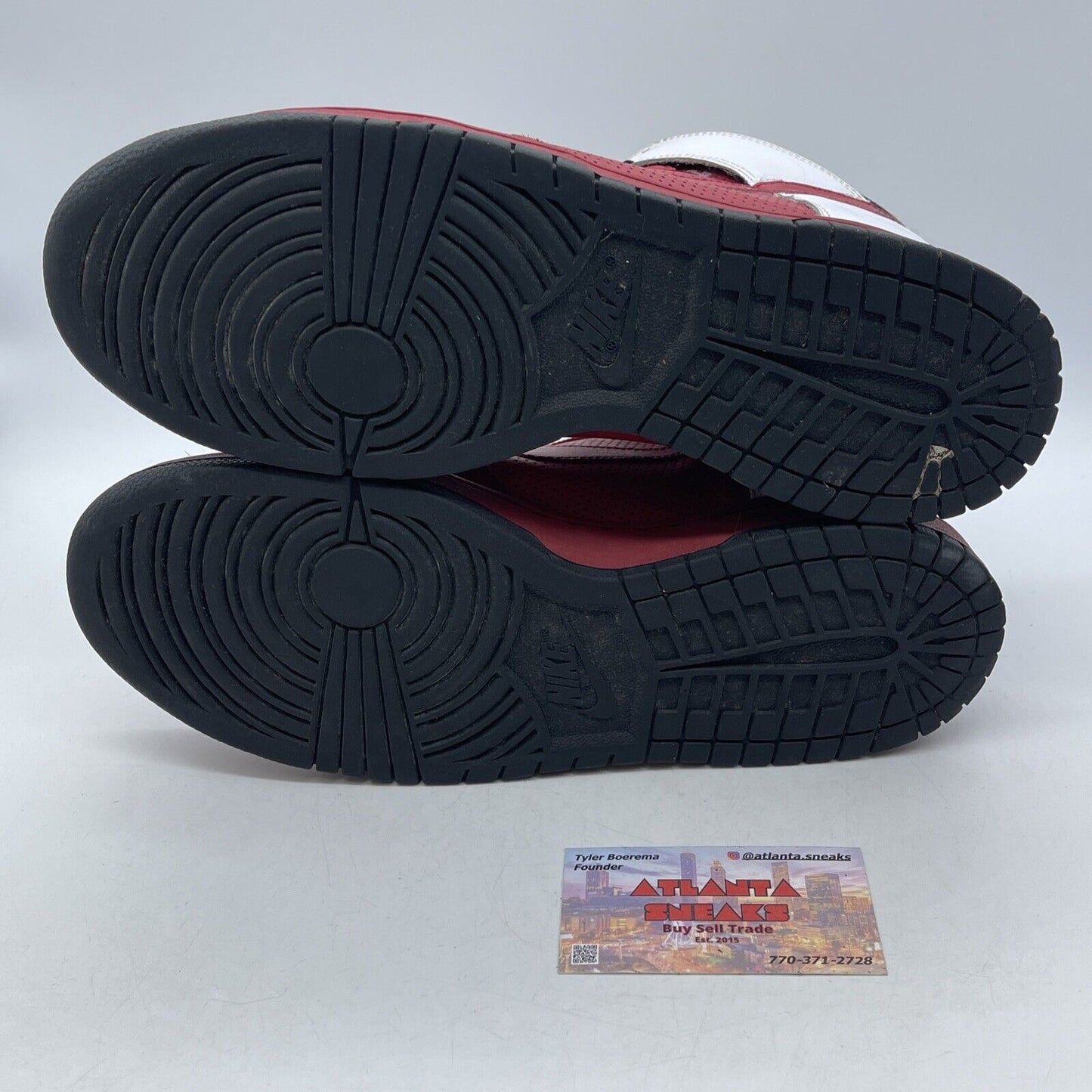 Size 10 - Nike Dunk High Red White Black Suede Leather (317982-661)