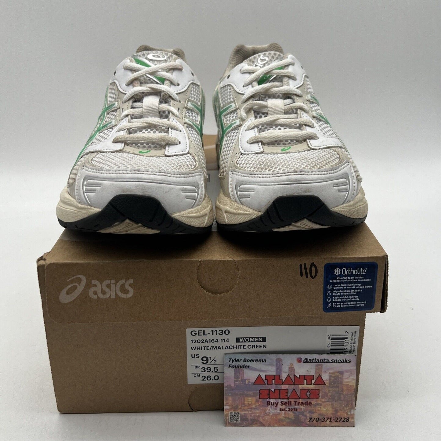 Size 9 - Asics Gel 1130 ‘Green Malachite’ (1202A164-114) White Grey