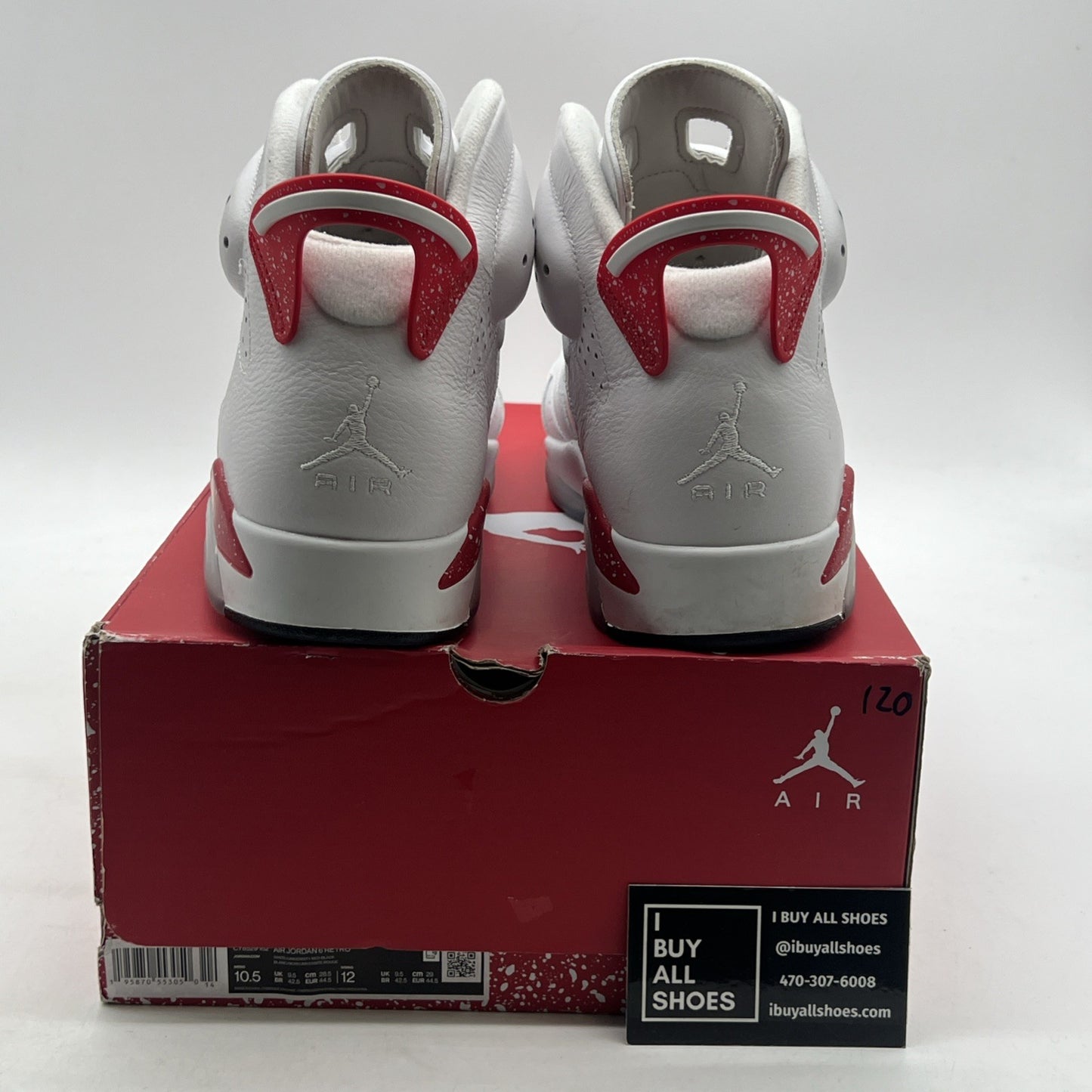Size 10.5 - Air Jordan 6 White and University Red 2022 (CT8529-162)
