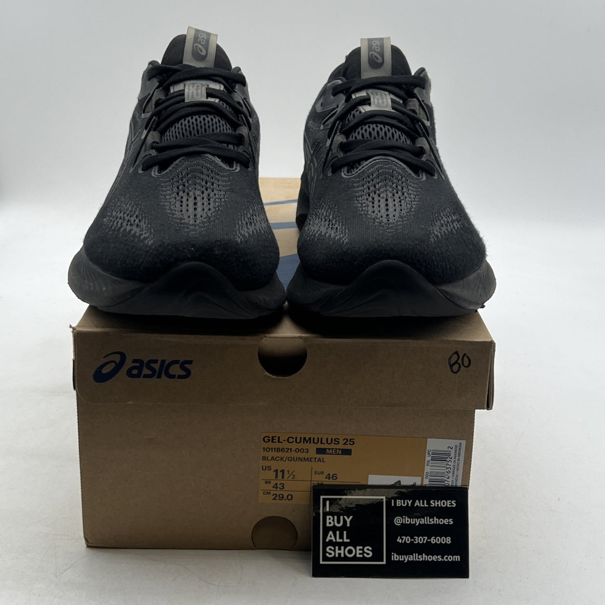 Size 11.5 - Asics Gel Cumulus 25 Black Gunmetal (1011B621-003)