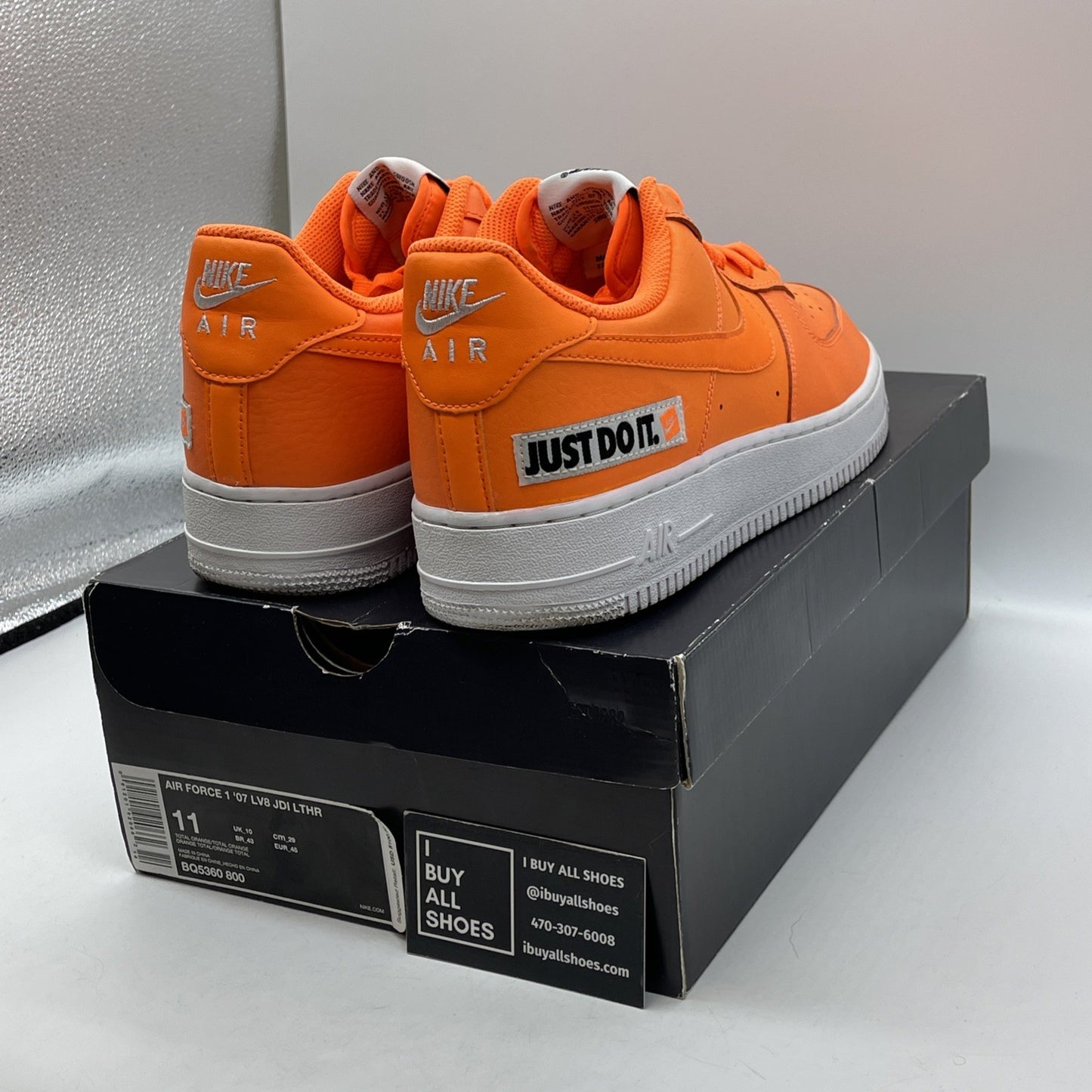 Size 11 - Nike Air Force 1 Low Total Orange White Leather (BQ5360-800)