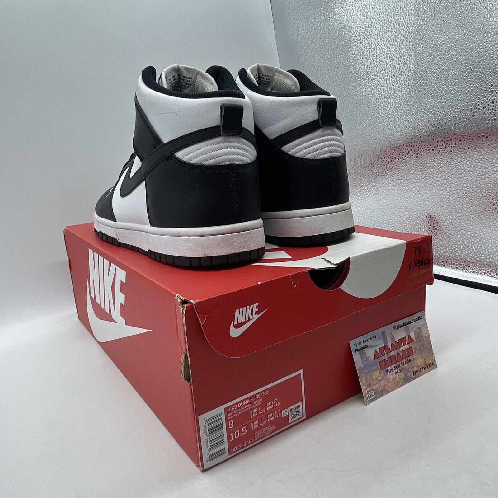 Size 9 - Nike Dunk High Black White Leather (DD1399-105)