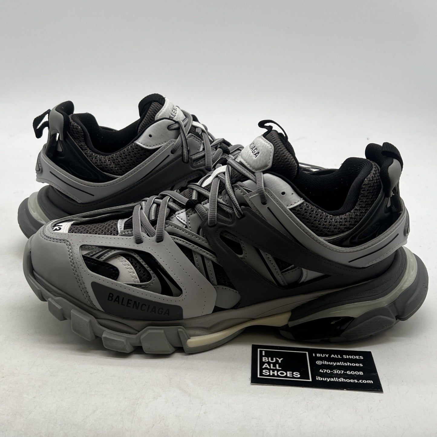 Size 43 (10 US)- Balenciaga Track LED Sneaker ' Silver Grey '
