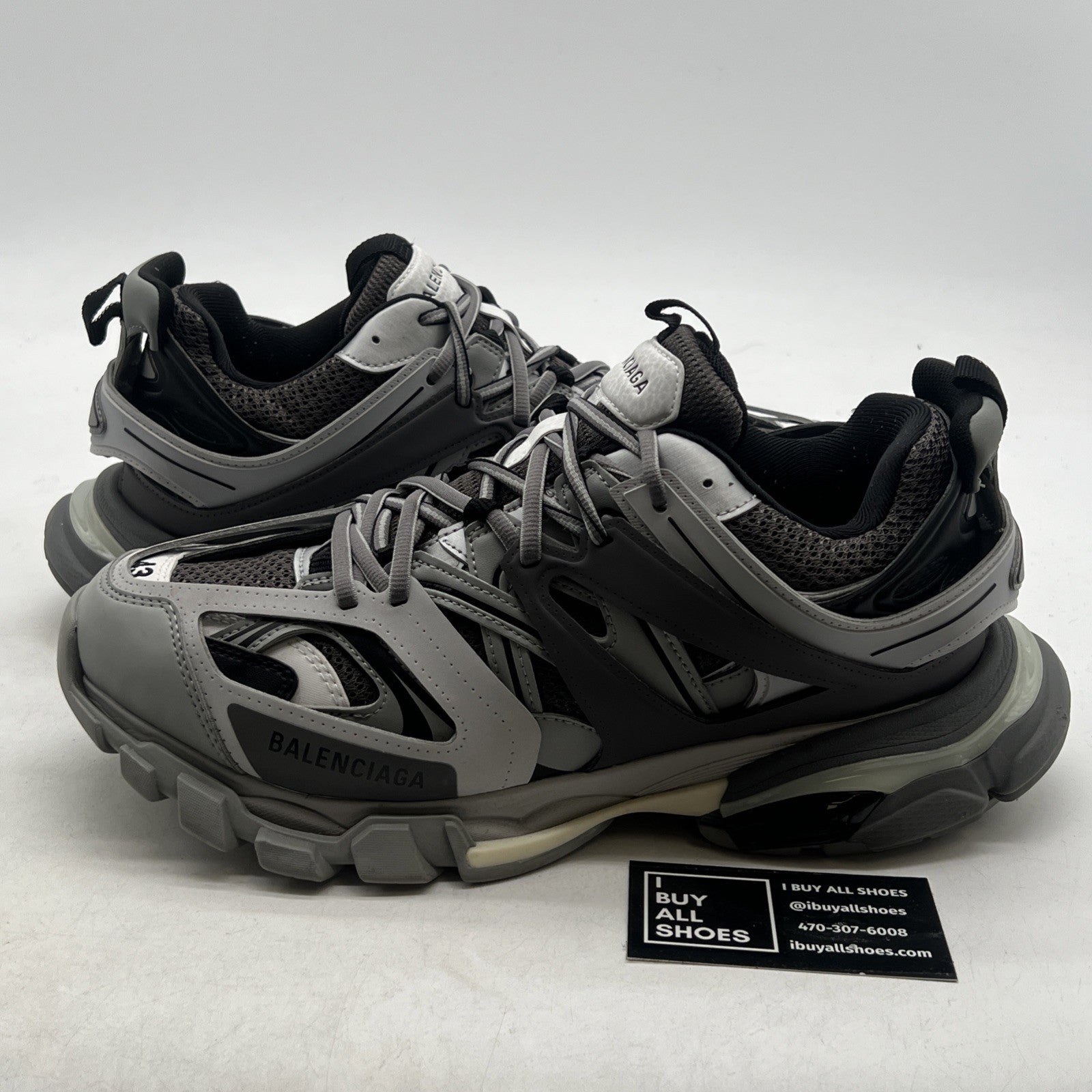 Size 43 (10 US)- Balenciaga Track LED Sneaker ' Silver Grey '
