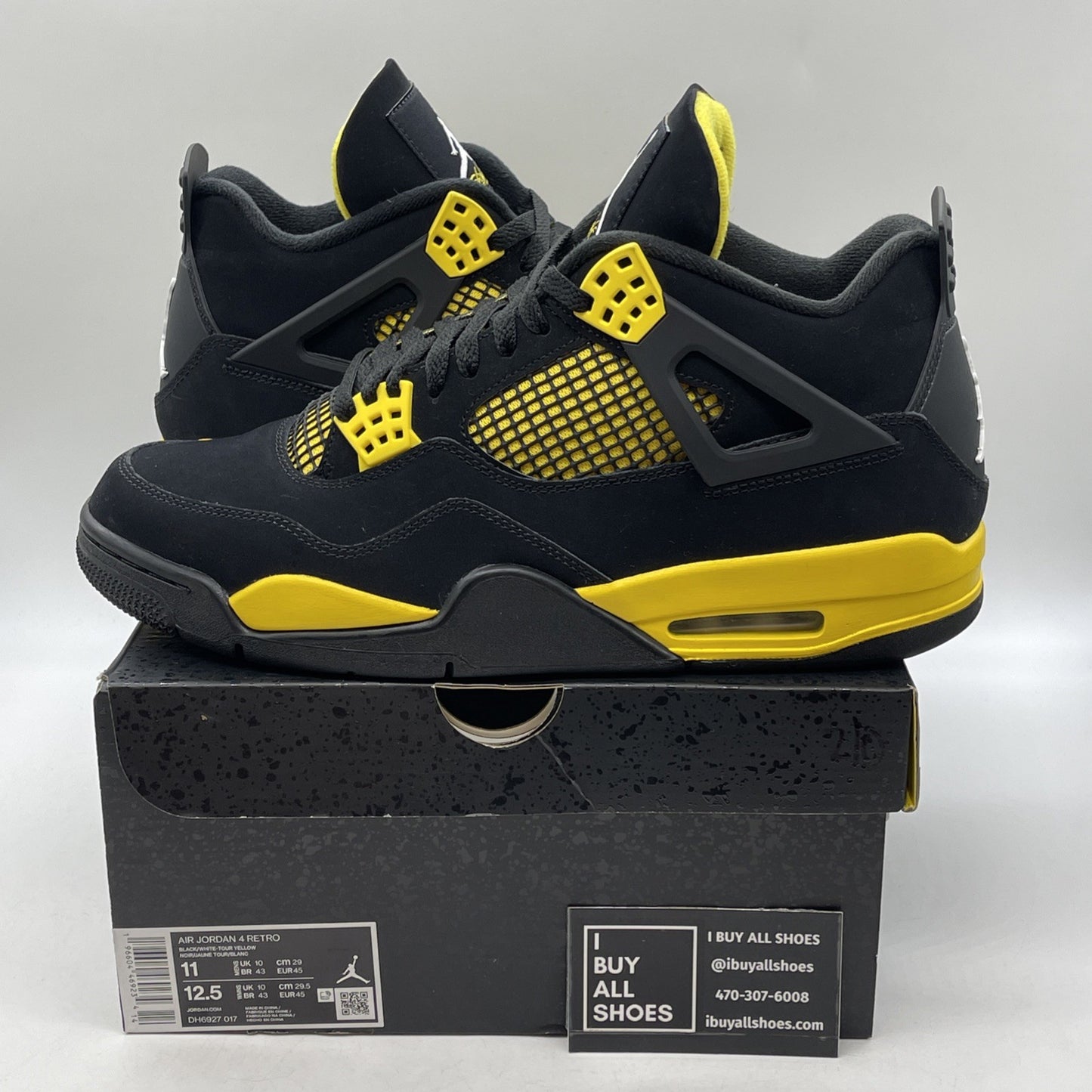 Size 11 - Jordan 4 Retro Mid Thunder Yellow Black Suede (DH6927-017)