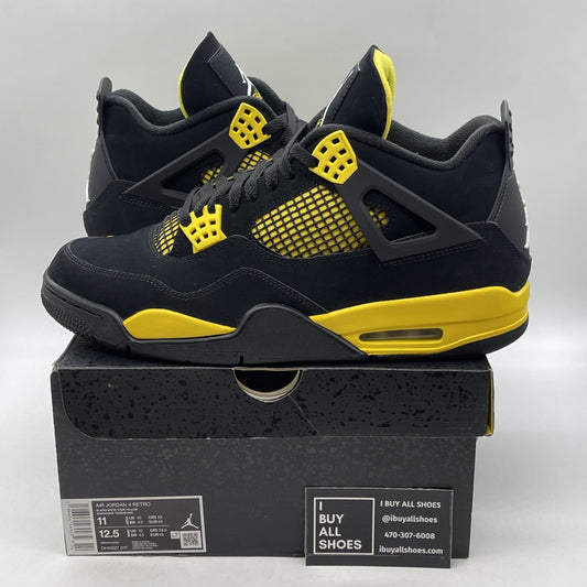 Size 11 - Jordan 4 Retro Mid Thunder Yellow Black Suede (DH6927-017)