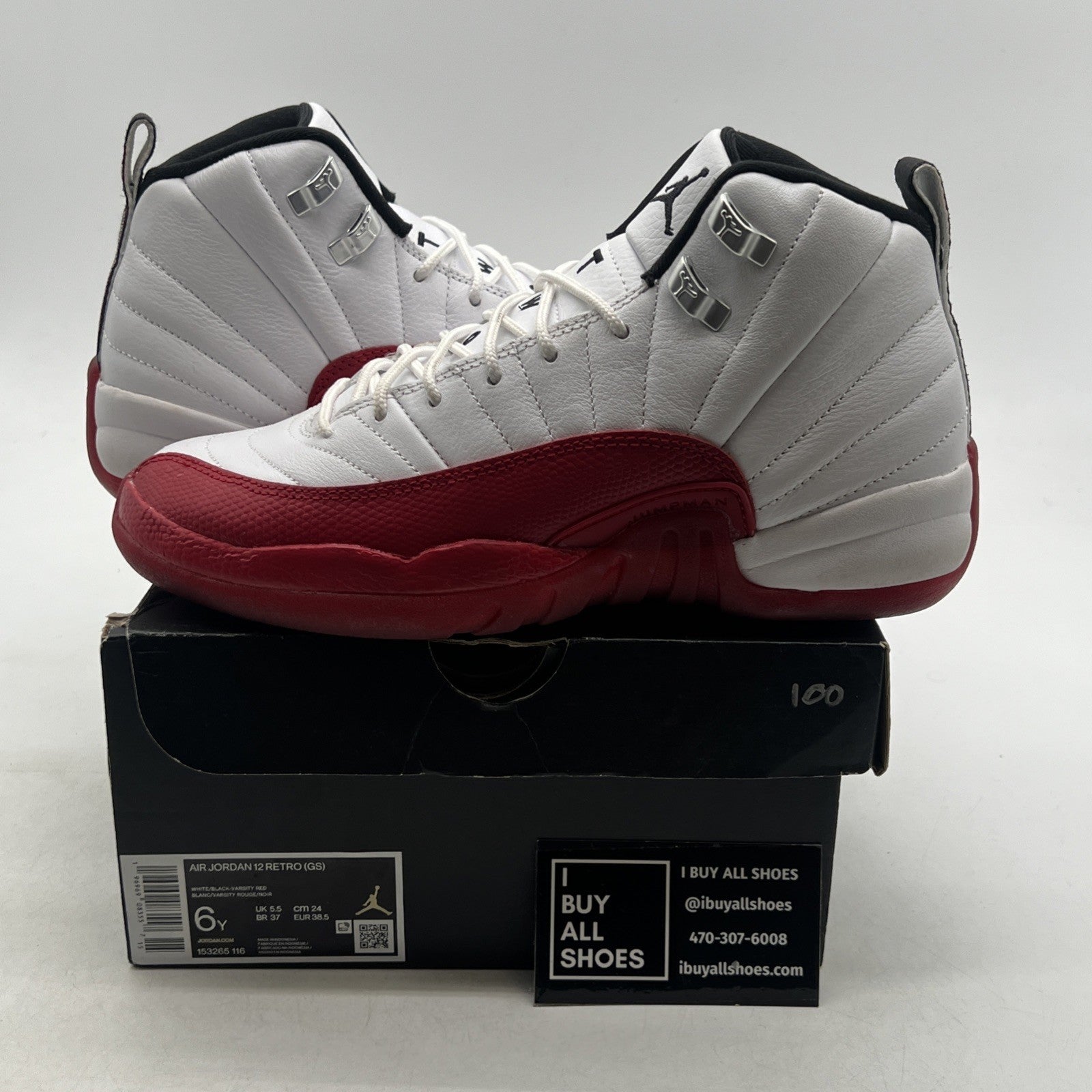 Size 6Y - Air Jordan 12 Retro 2023 Mid Cherry (153265-116)