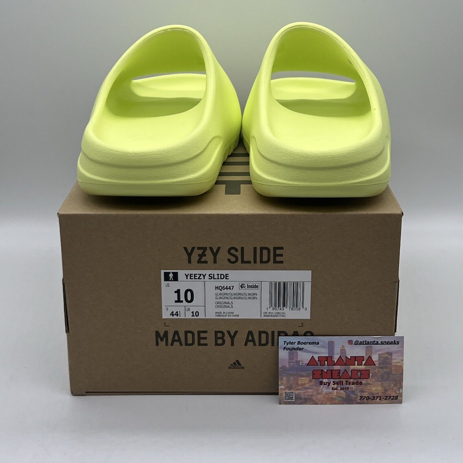 Men's adidas Yeezy Slide Glow Green/Glow Green/Glow Green (HQ6447)