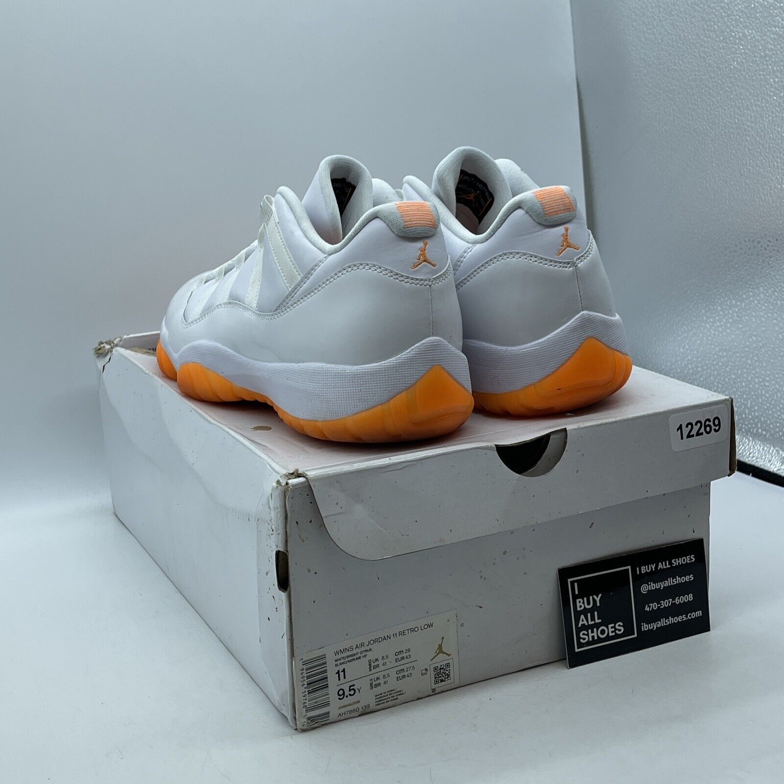 Size 11W - Air Jordan 11 Retro Low Bright Citrus White Leather (AH7860-139)