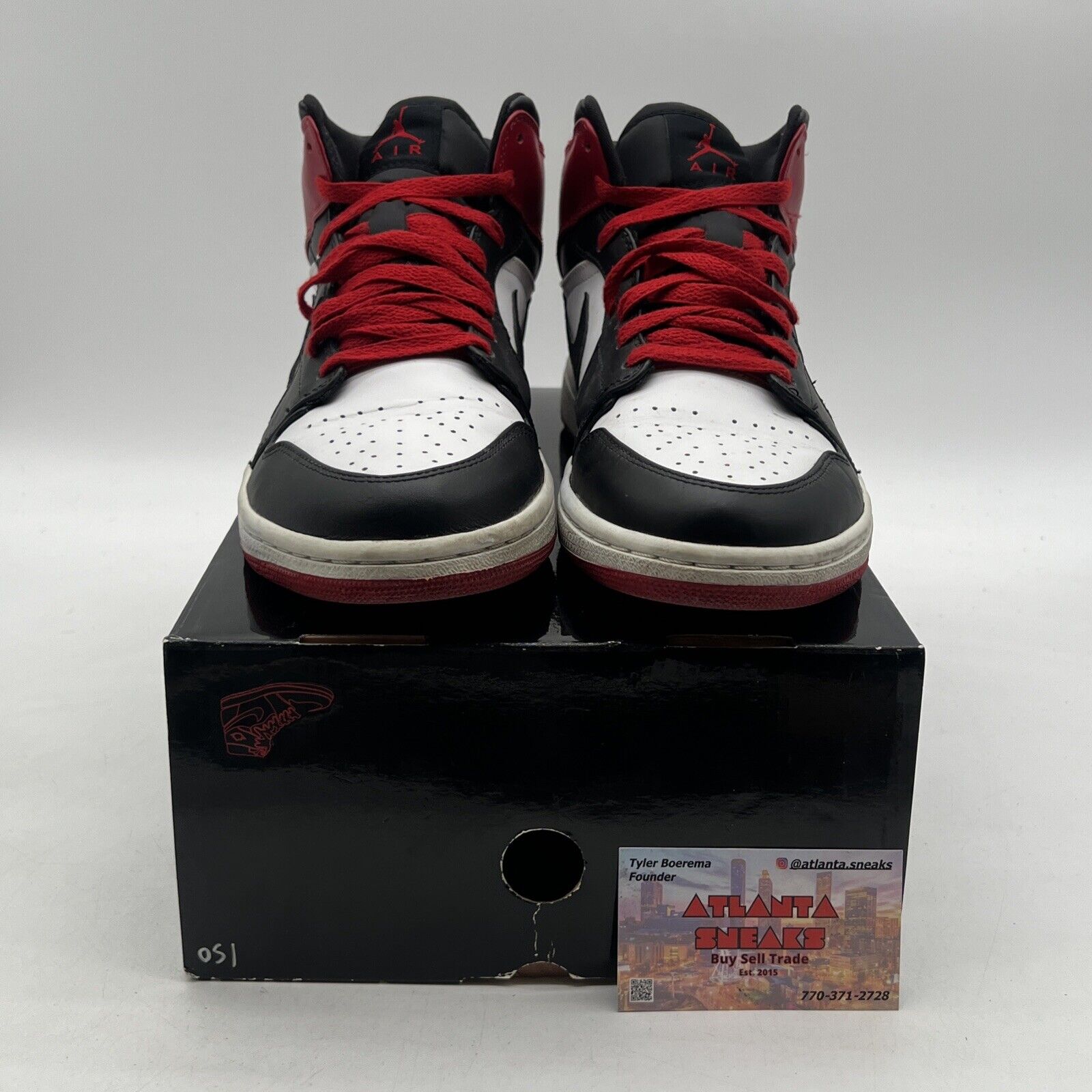 Size 10 - Air Jordan 1 Retro Old Love Black Whit Red Leather (136085-102)