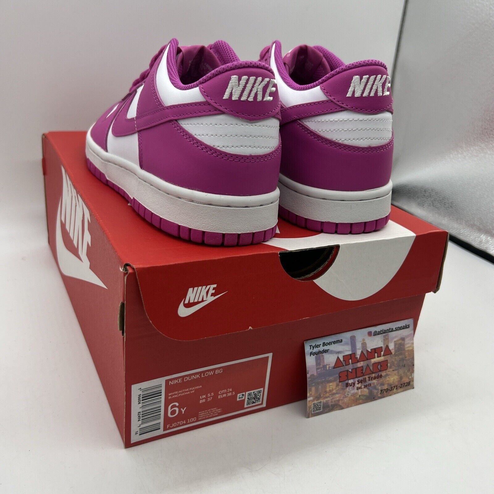 DS NikeDunk Low BG Active Fuschia GS 6Y (FJ0704 100) Brand New Og All