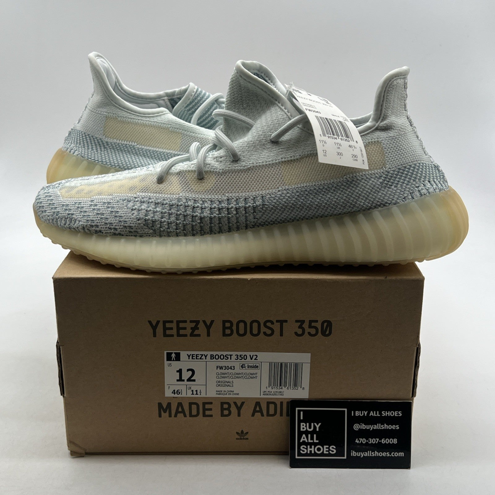 Size 12 - Adidas Yeezy Boost 350 V2 Cloud White Non-Reflective (FW3043)