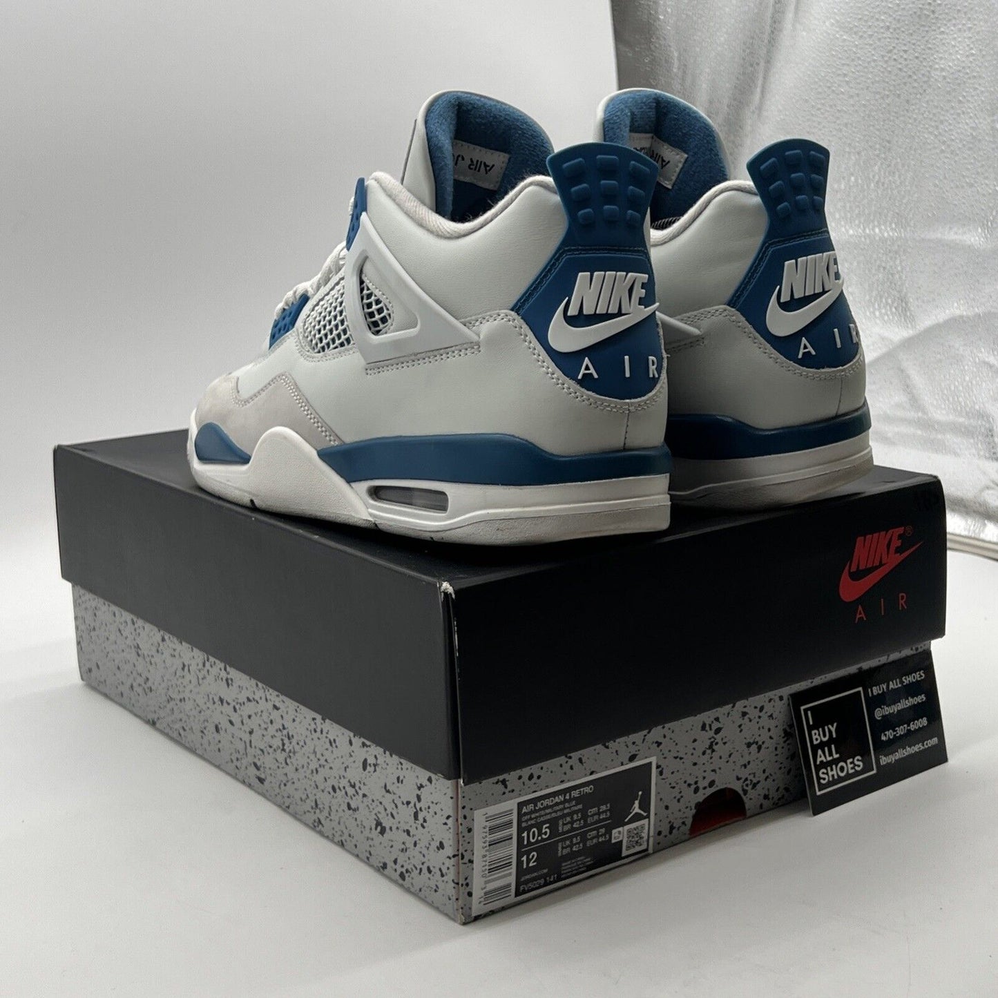 Size 10.5 - Air Jordan 4 Retro 2024 Military Blue (FV5029-141)