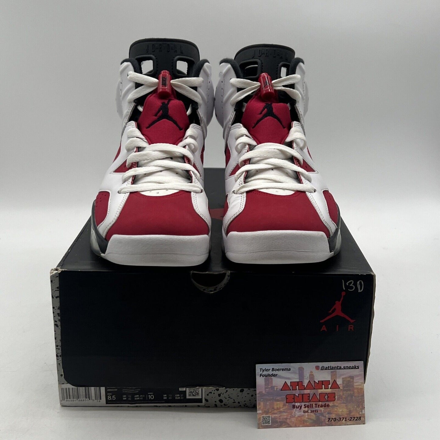 Size 8.5 - Jordan 6 Retro OG Mid Carmine Black White Red Suede (CT8629-106)