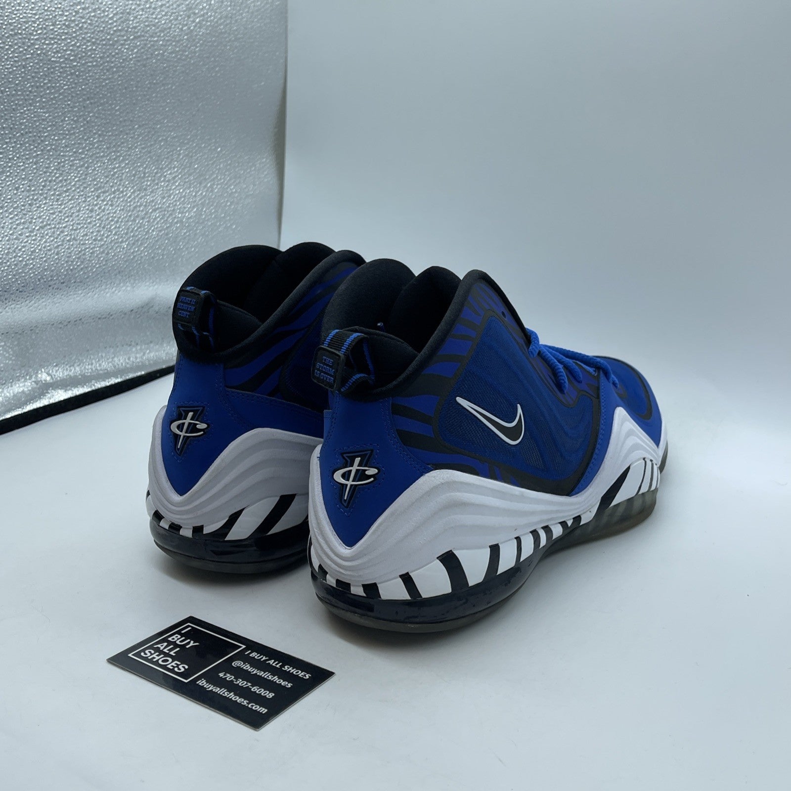 Size 13 - Nike Air Penny 5 Memphis Tigers Blue Black Suede Leather (537331-401)