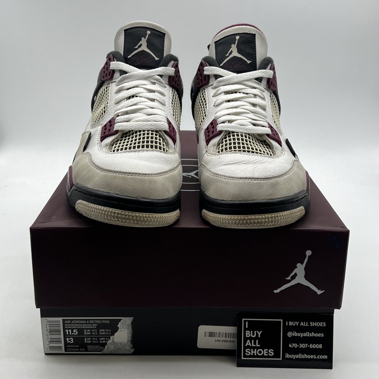 Size 11.5 - Air Jordan 4 Retro x Paris Saint-Germain Bordeaux (CZ5624-100)