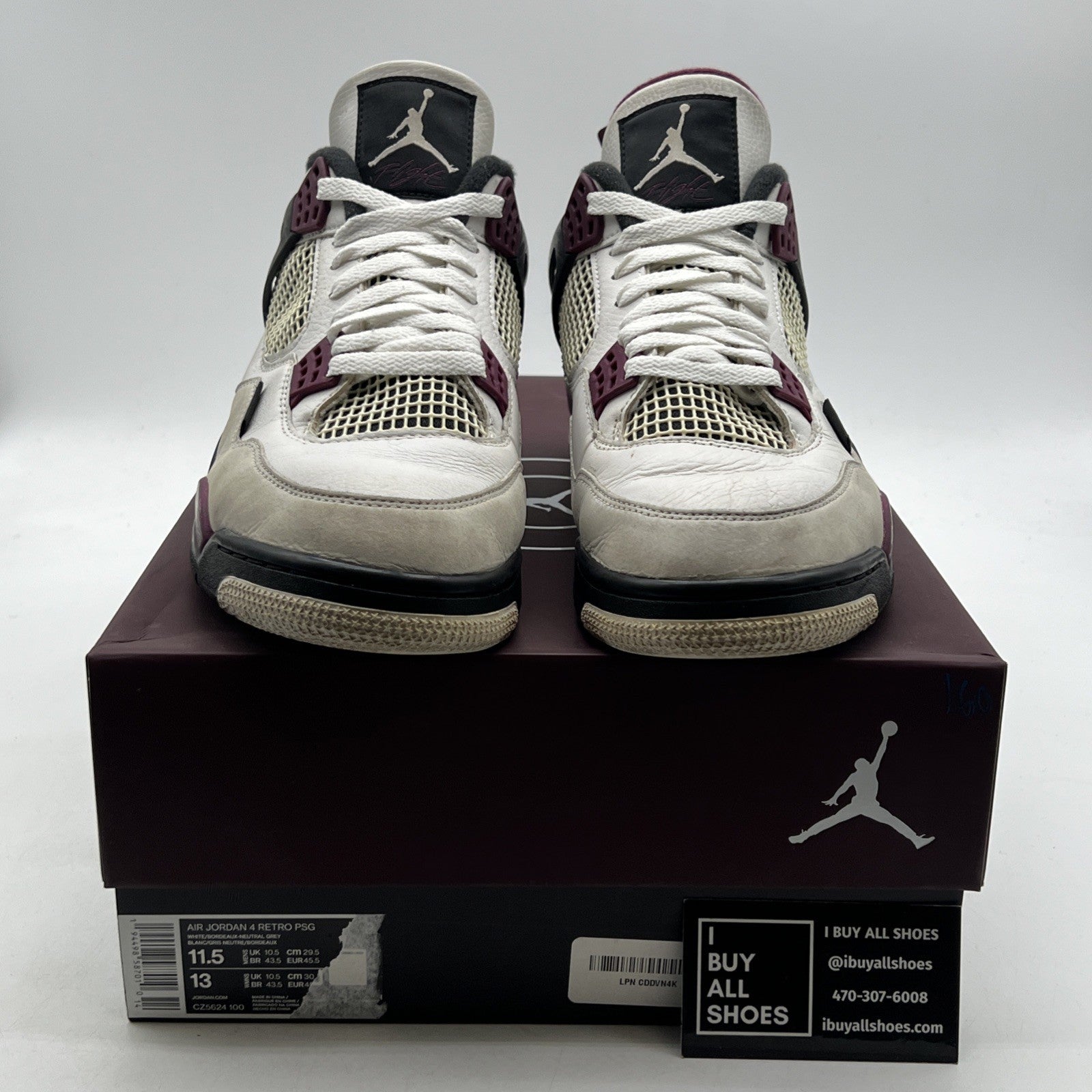 Size 11.5 - Air Jordan 4 Retro x Paris Saint-Germain Bordeaux (CZ5624-100)