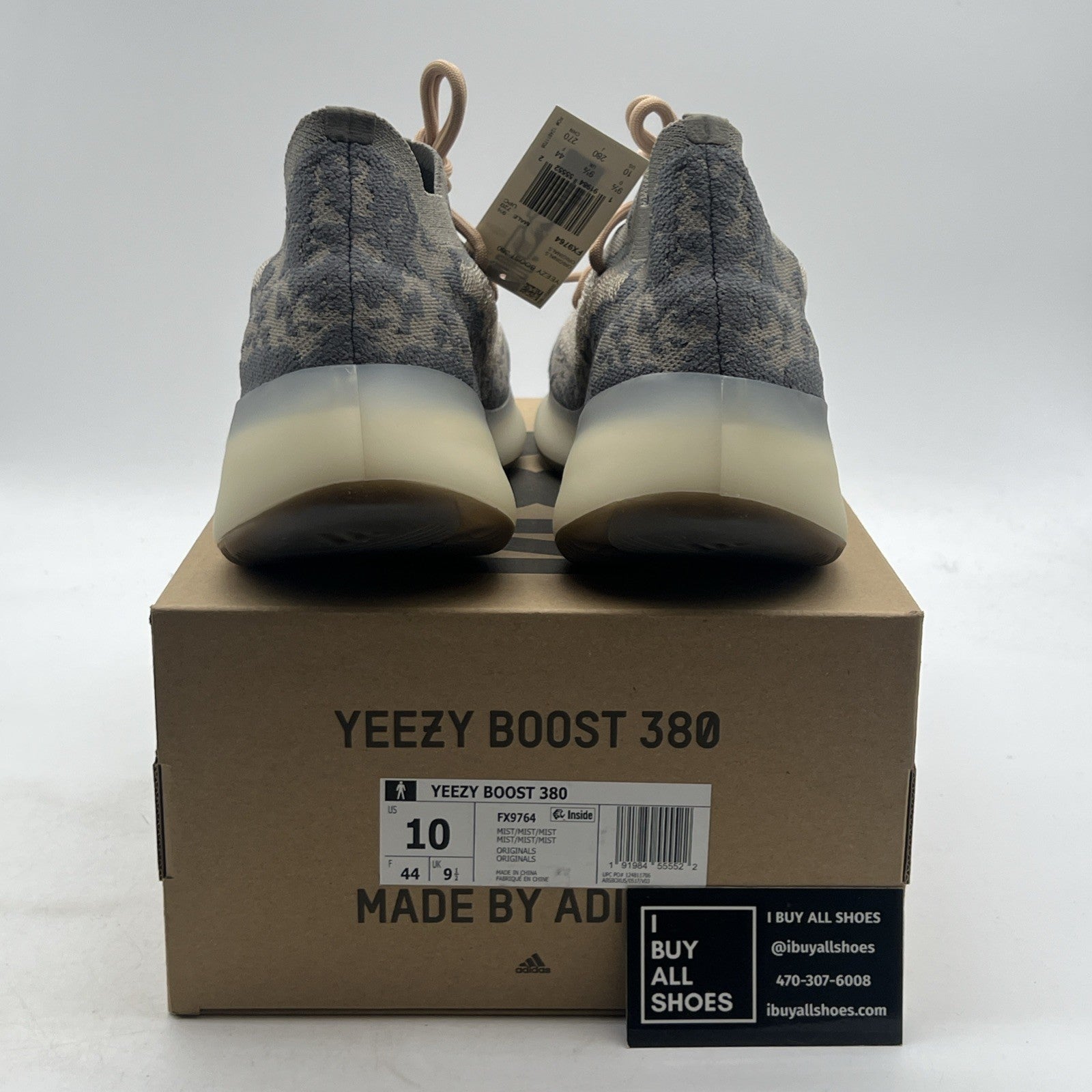 Size 10 - adidas Yeezy Boost 380 Mist Non-Reflective (FX9764)