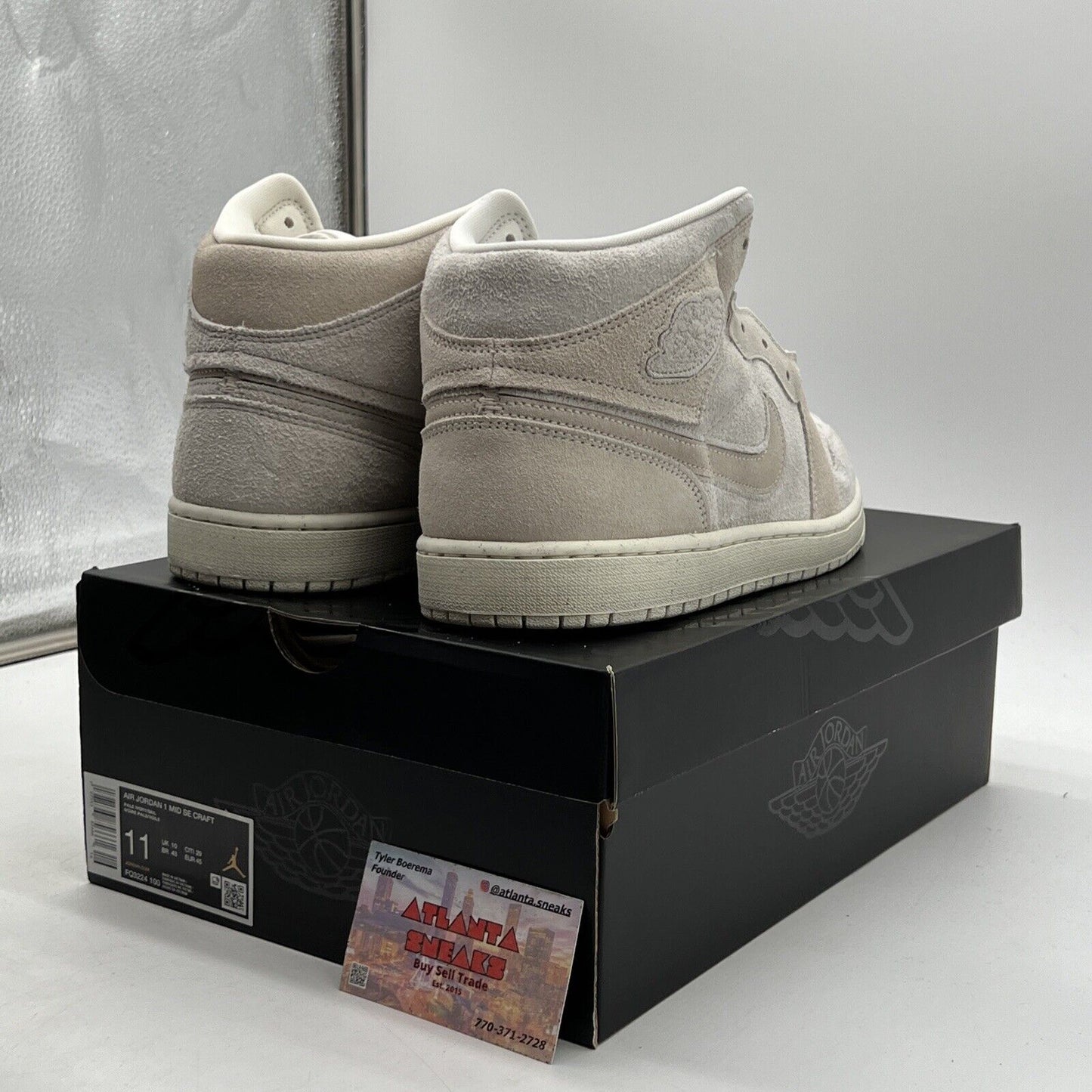 Size 11 - Air Jordan 1 SE Craft Mid Pale Ivory Suede (FQ3224-100).